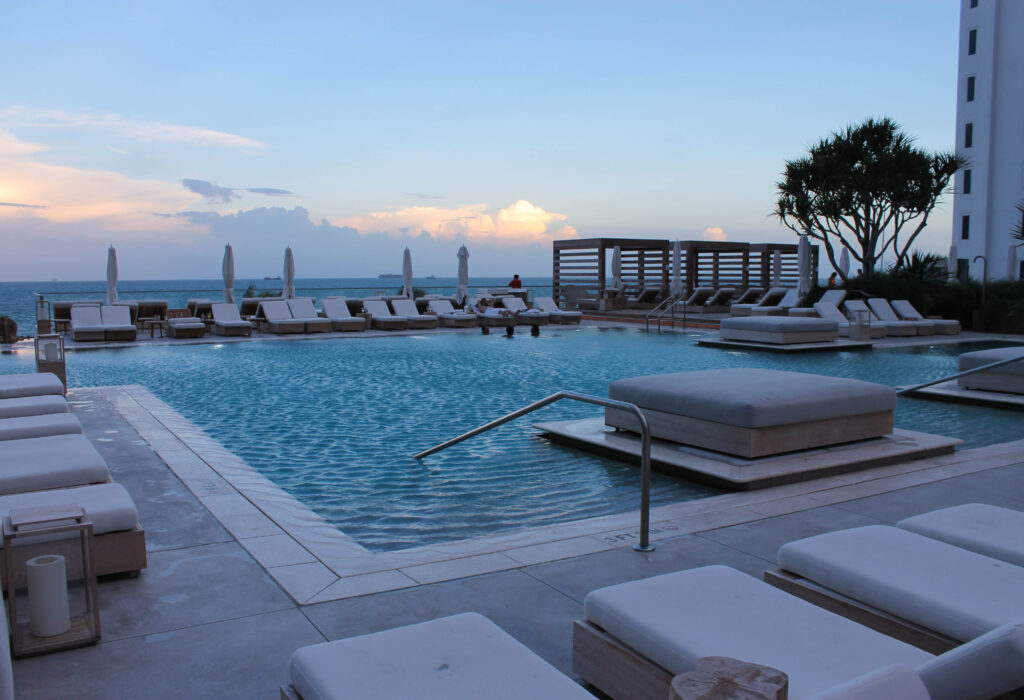 The main pool at 1 Hotel South Beach