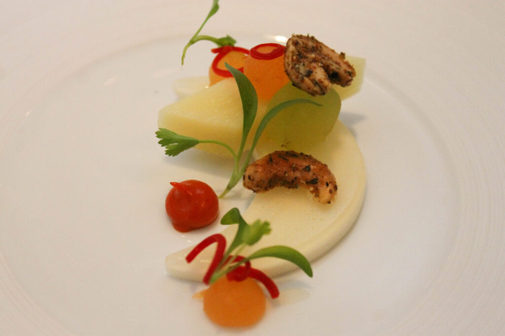 Hawaiian heart of peach palm salad at The French Laundry