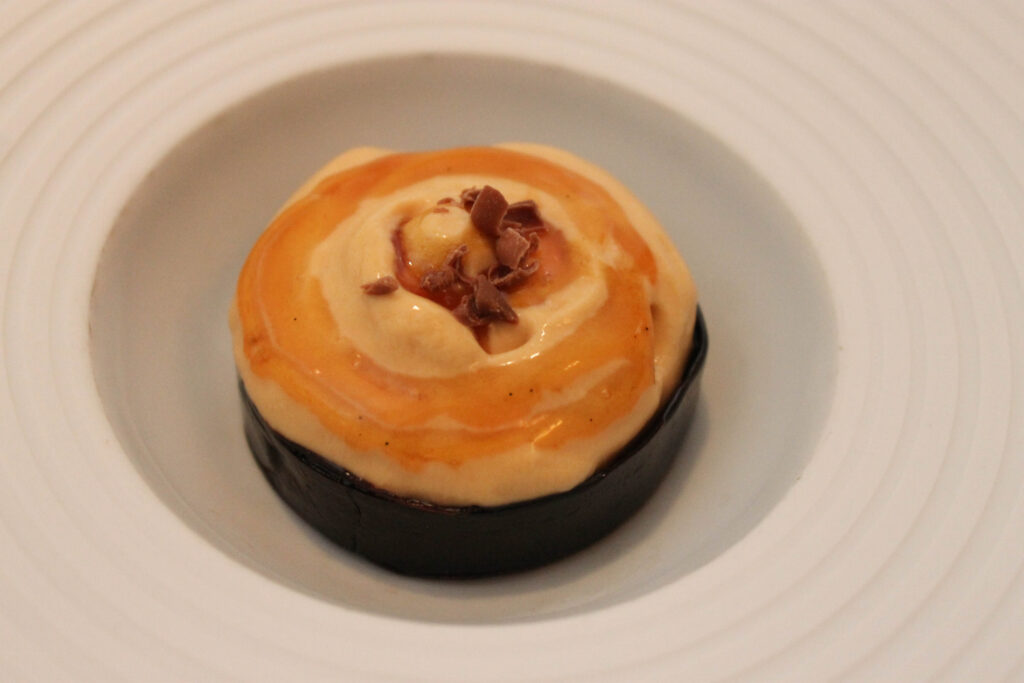 Chocolate and caramel cup, dessert course at The French Laundry
