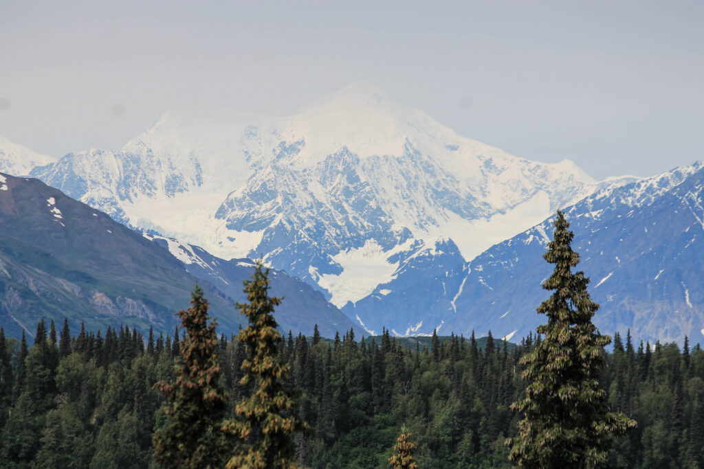 Scenic views on the Parks Highway driving to Denali National Park