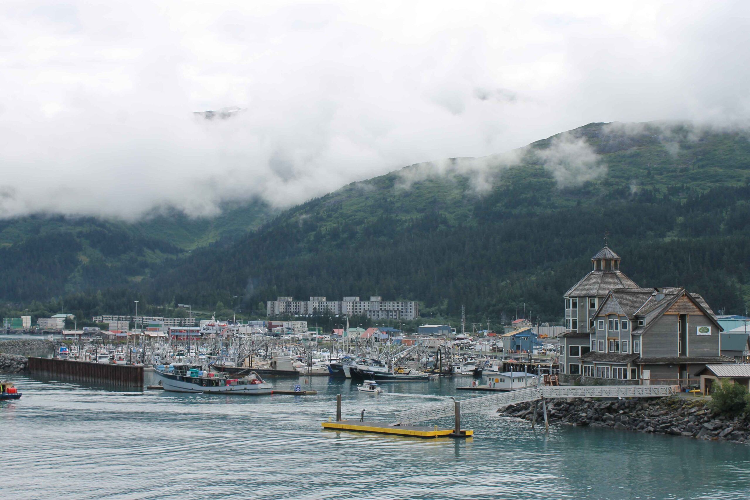 Whittier Alaska viewed from our Princess cruise ship on our Voyage of the Glaciers cruise
