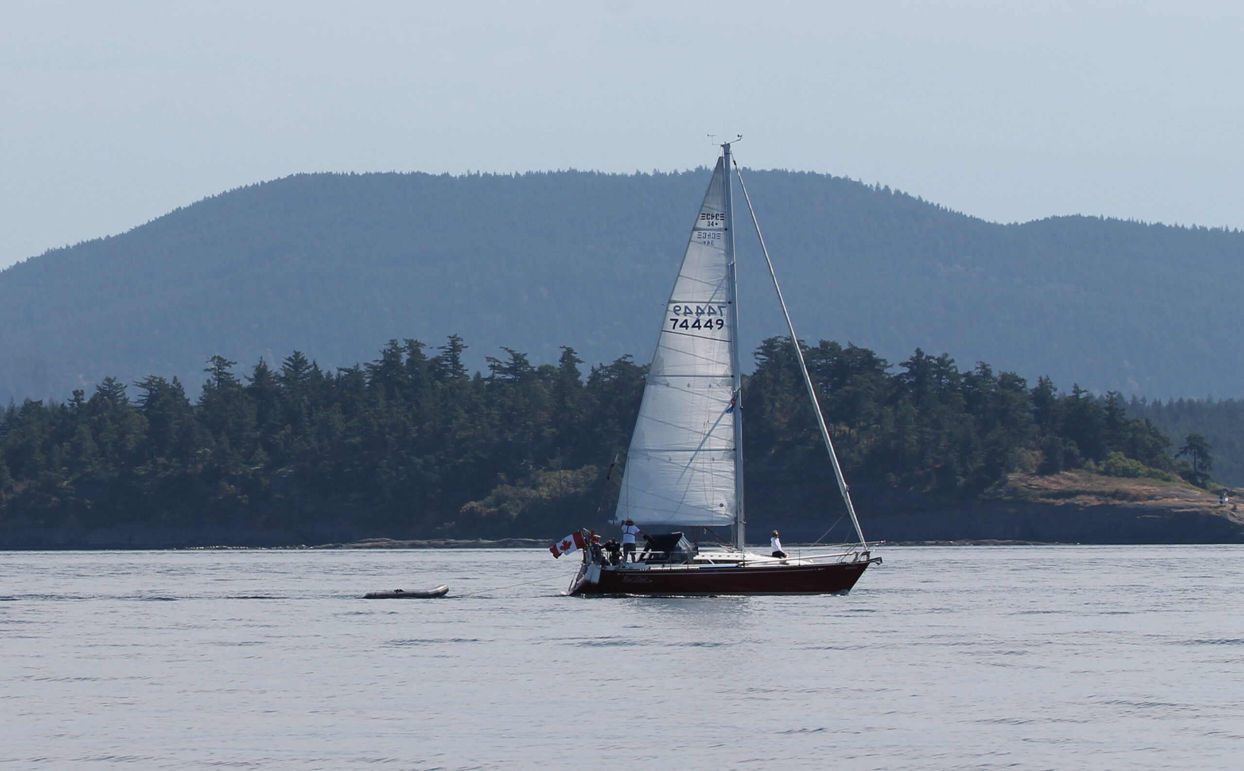 A sailboat in the Gulf Islands