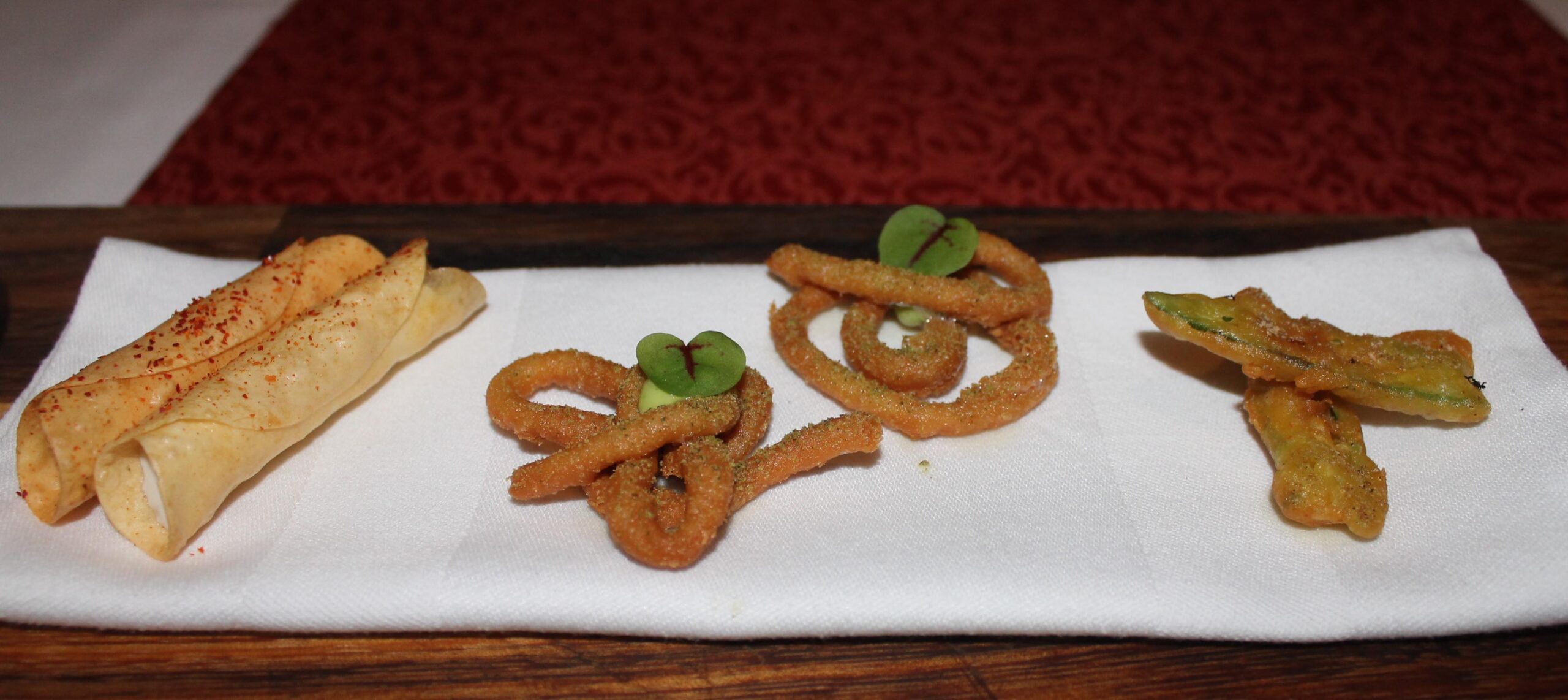Modern Indian street food amuse bouches at Campton Place