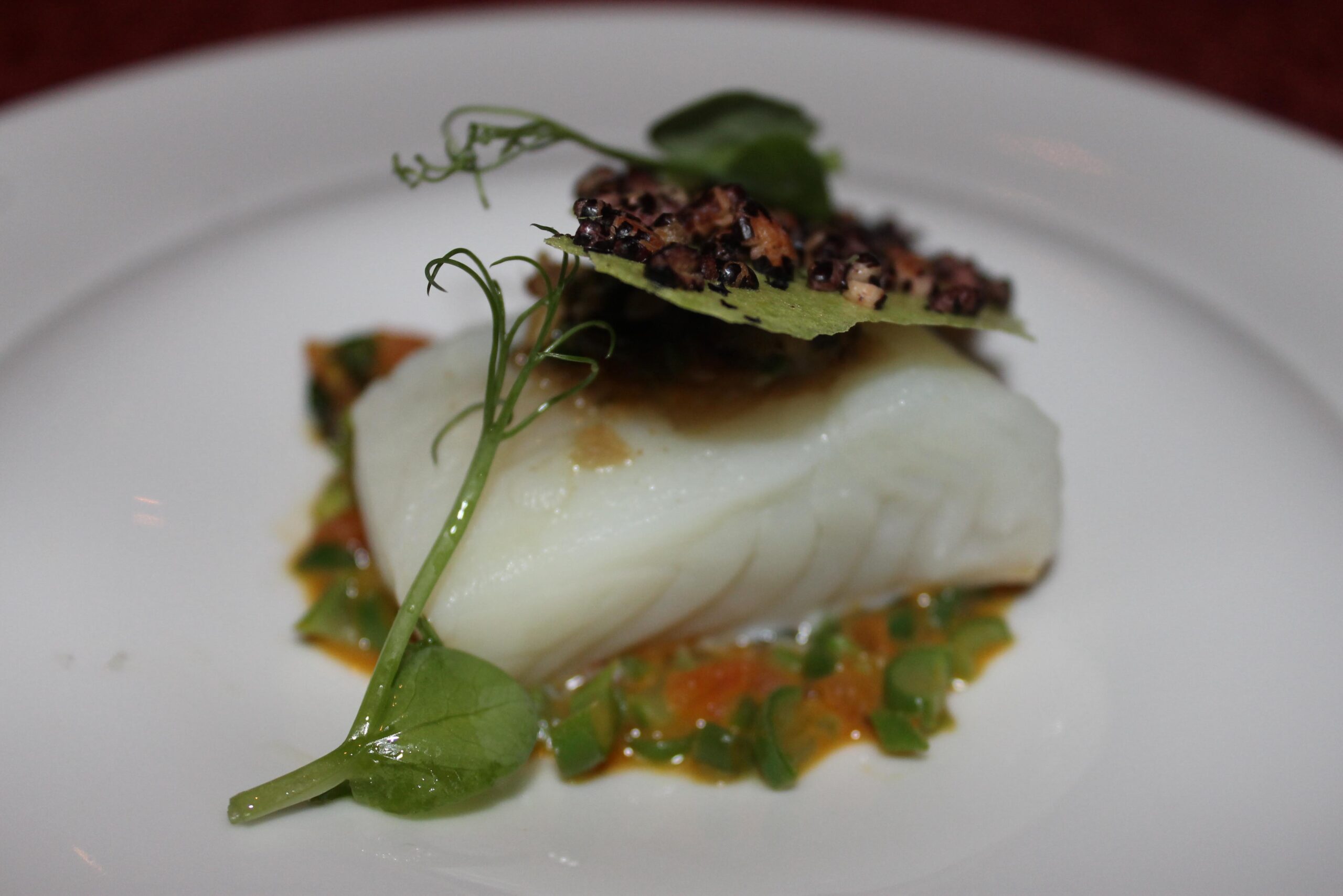 Slow-cooked halibut at Campton Place restaurant