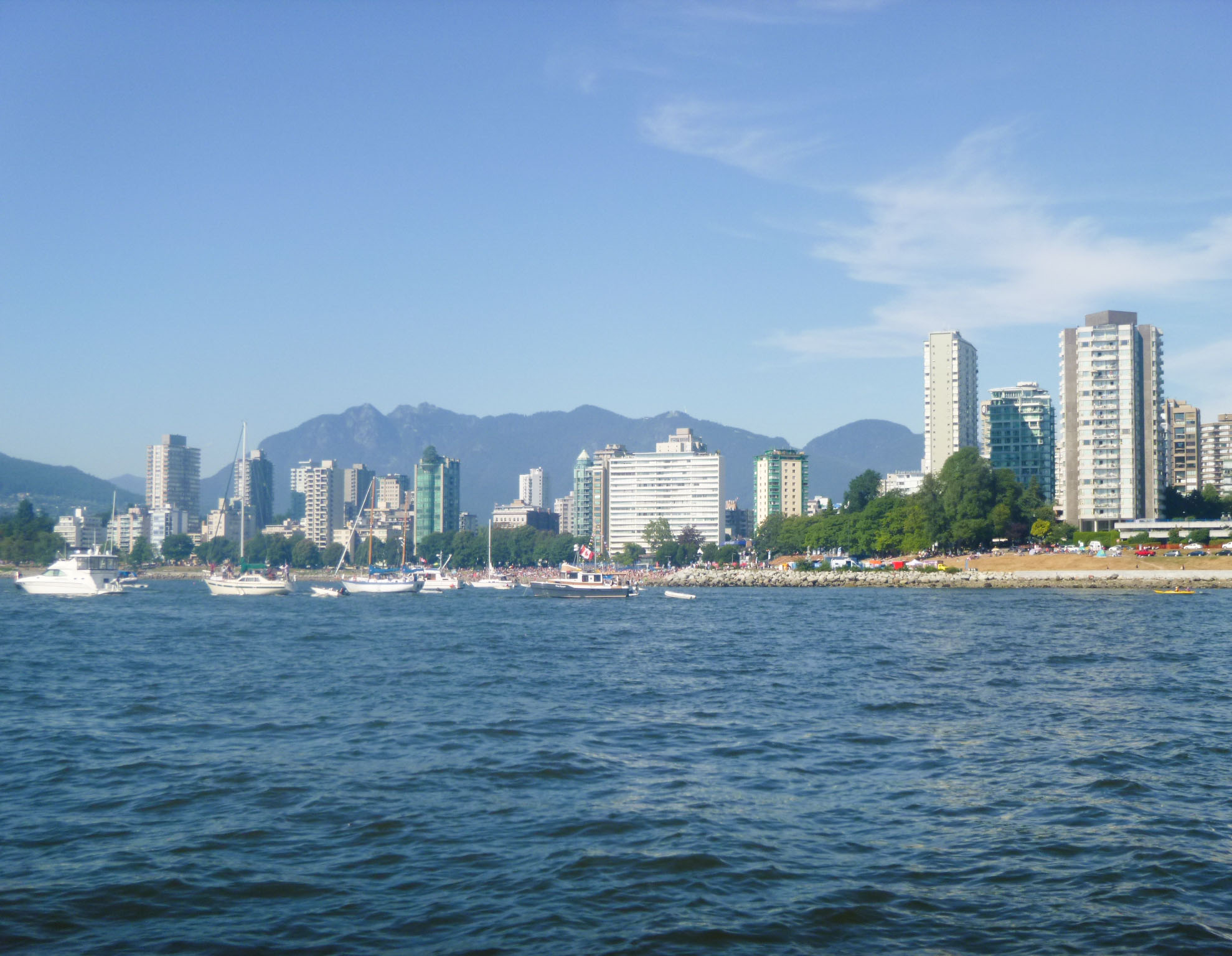 Vancouver skyline seen from our boat on our killer whale-watching trip