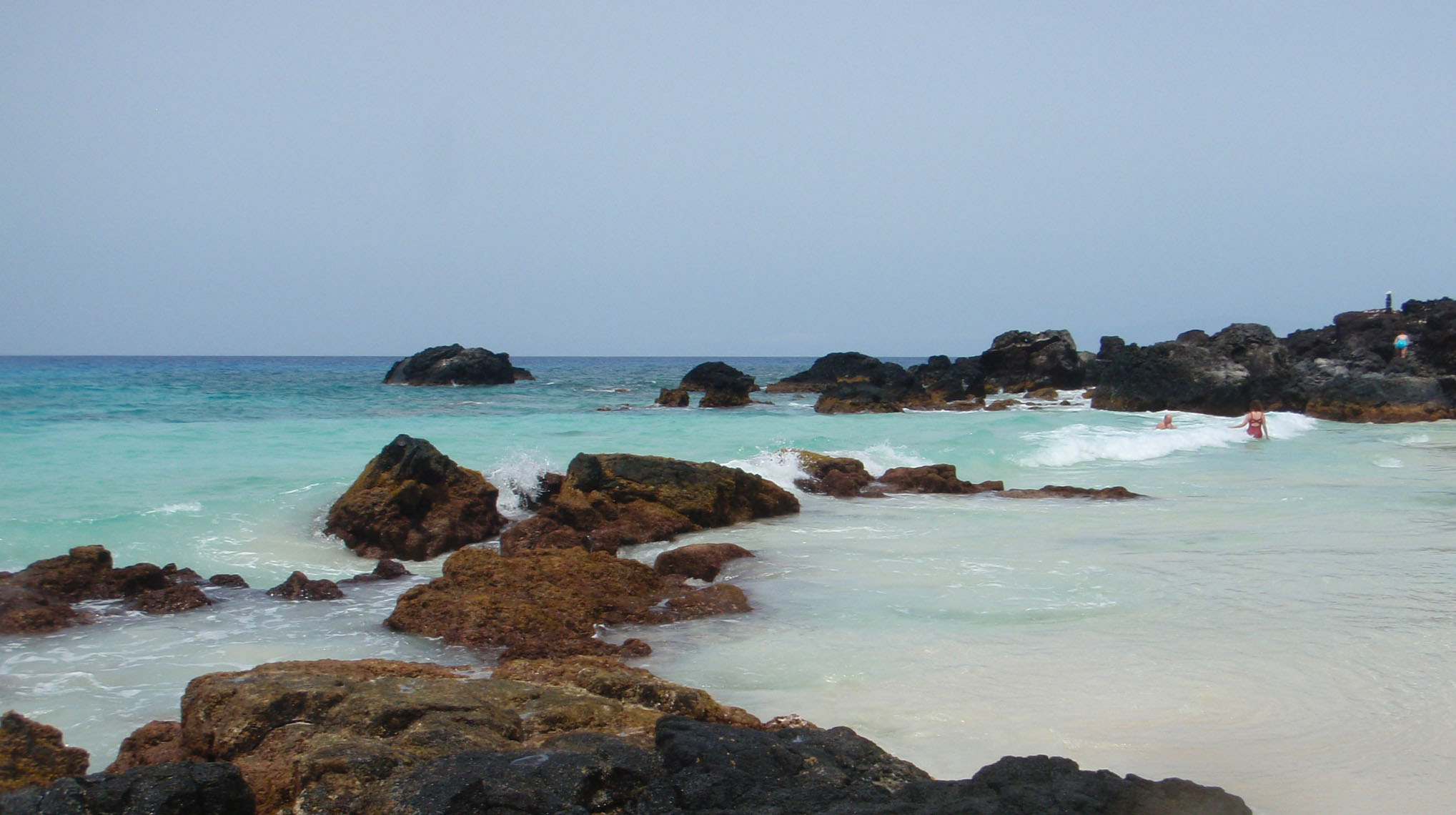View of Kua Bay Beach Park on the Big Island of Hawaii
