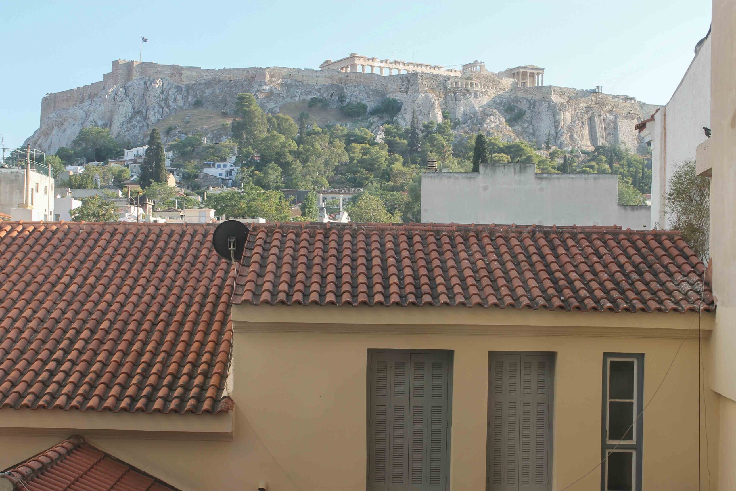View of the Acropolis from our room at the Plaka Hotel