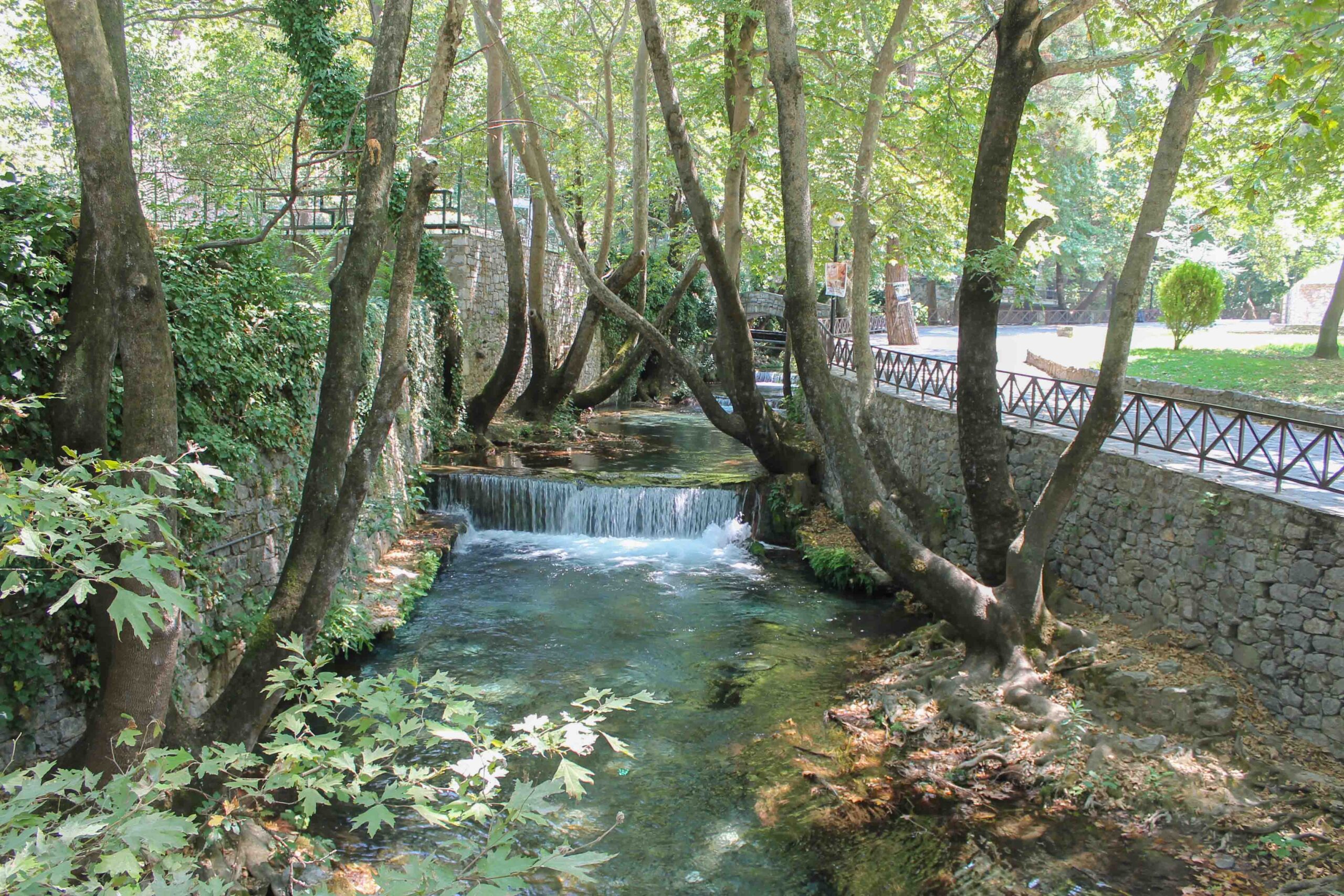 River in Livadia, Greece where we stopped for lunch on our day trip home from Delphi