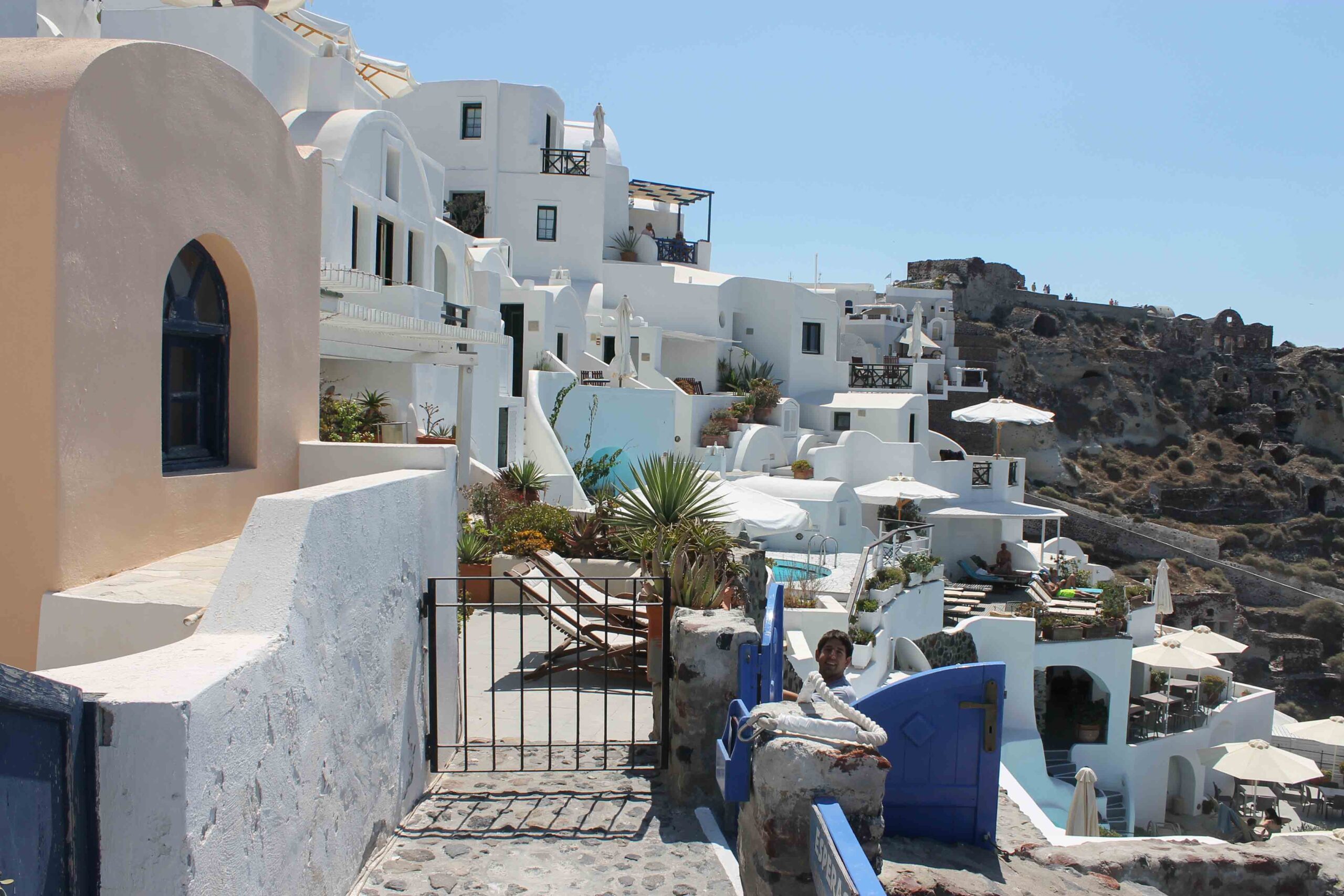 Exterior views of Esperas Hotel in Oia, Santorini