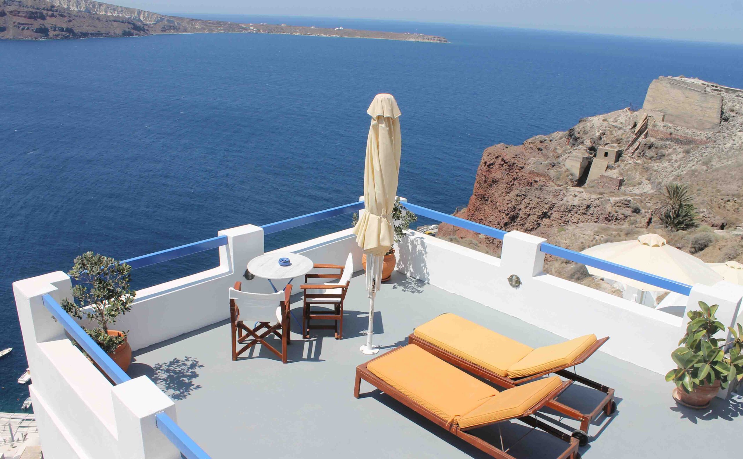 Lower balcony of our room at Esperas Santorini Hotel