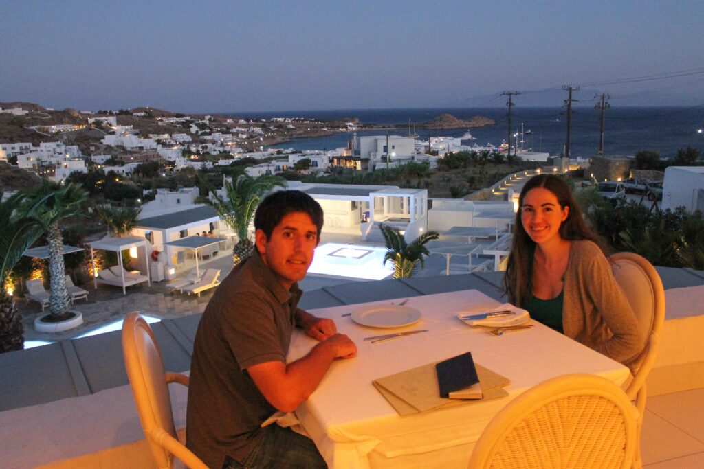 Dinner at Hotel Palladium, Mykonos, Greece