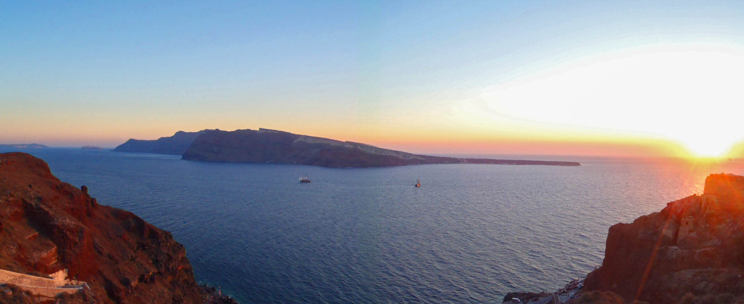 Panoramic view from Esperas Santorini Hotel