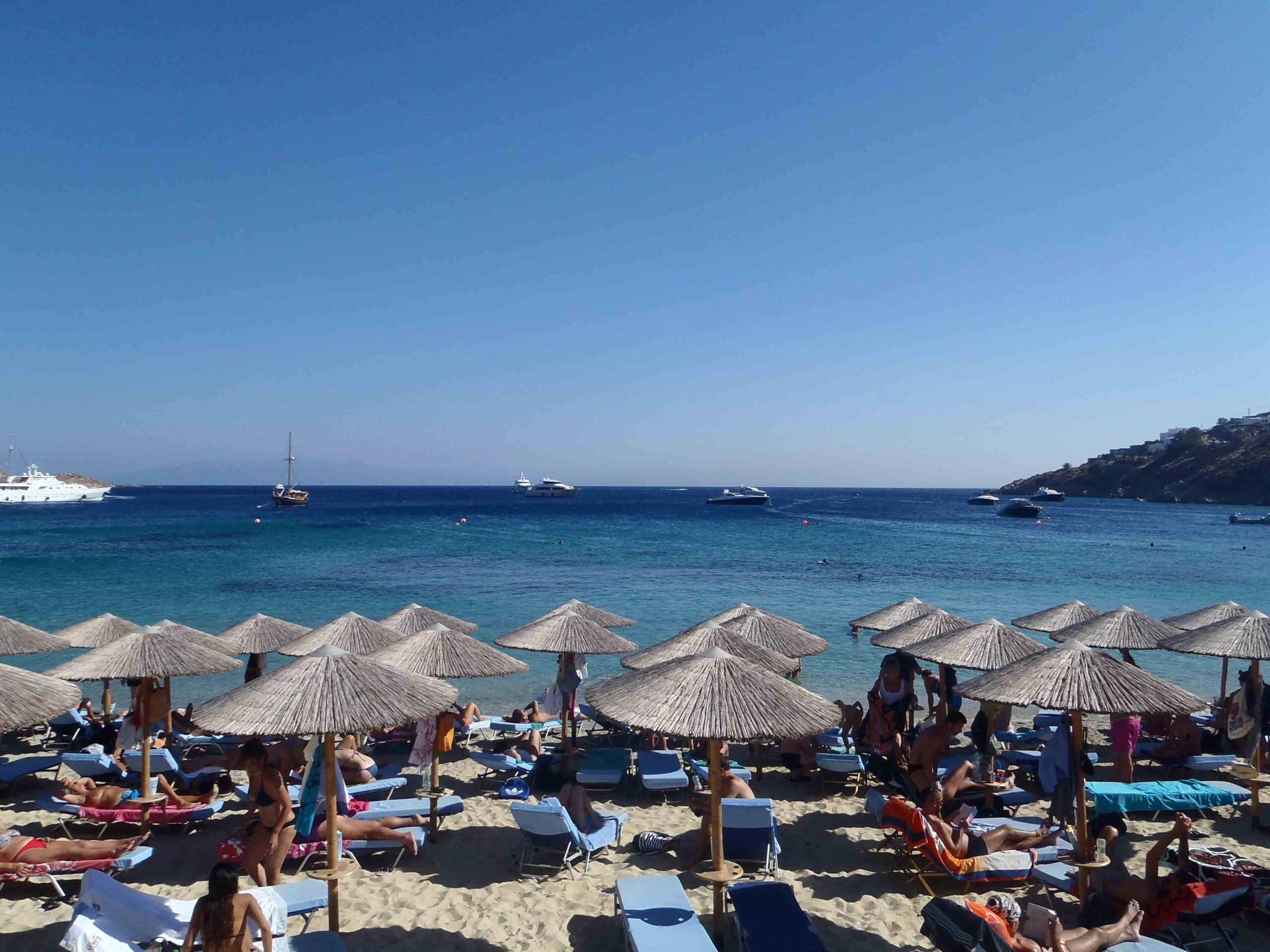 The beachfront at Platis Gialos