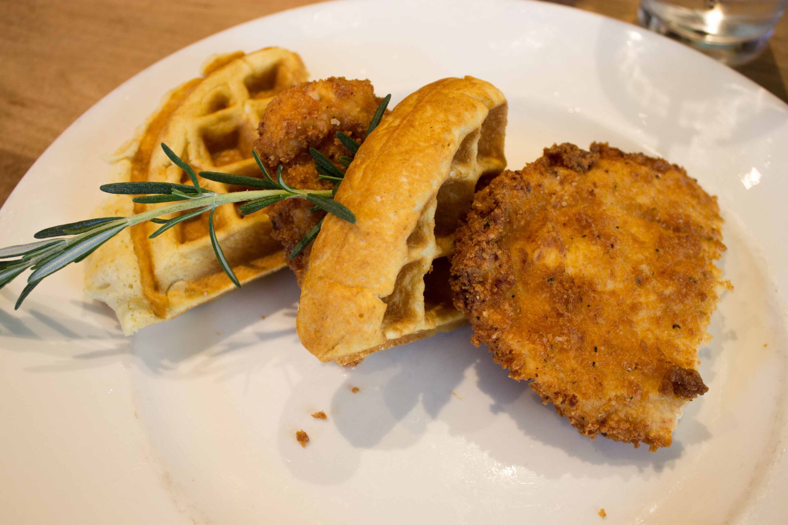 Chicken and waffles at The Southern Steak and Oyster