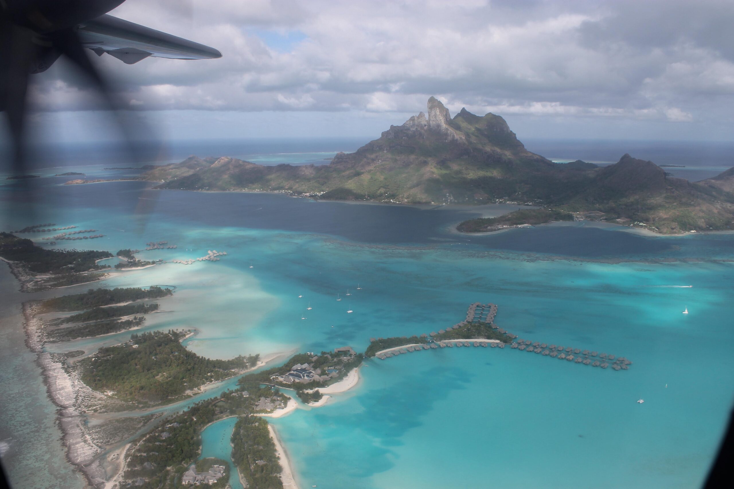 Views of Bora Bora from the air on our flight from Papeete, Tahiti