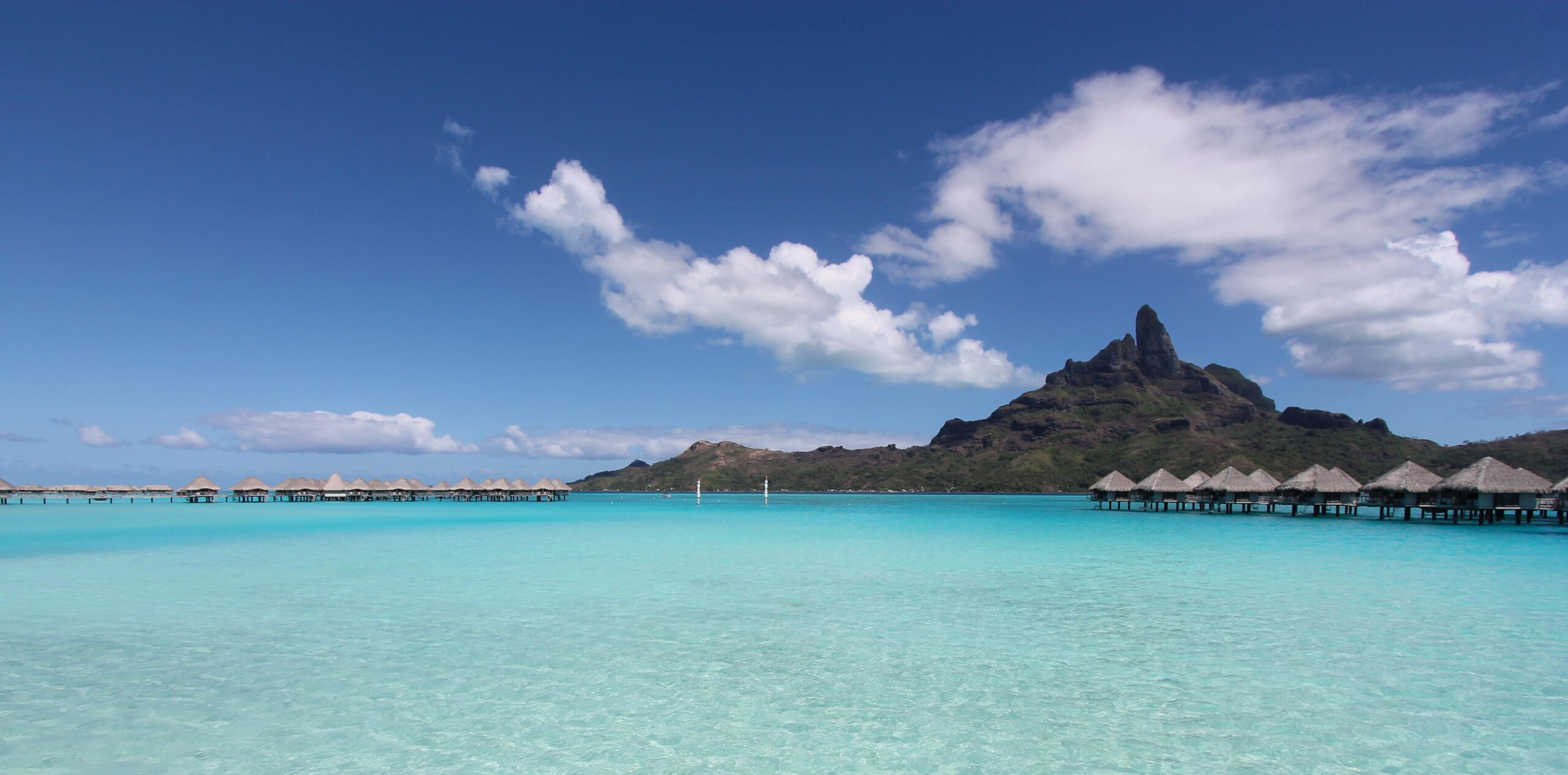 The two groups of bungalows at Westin Bora Bora