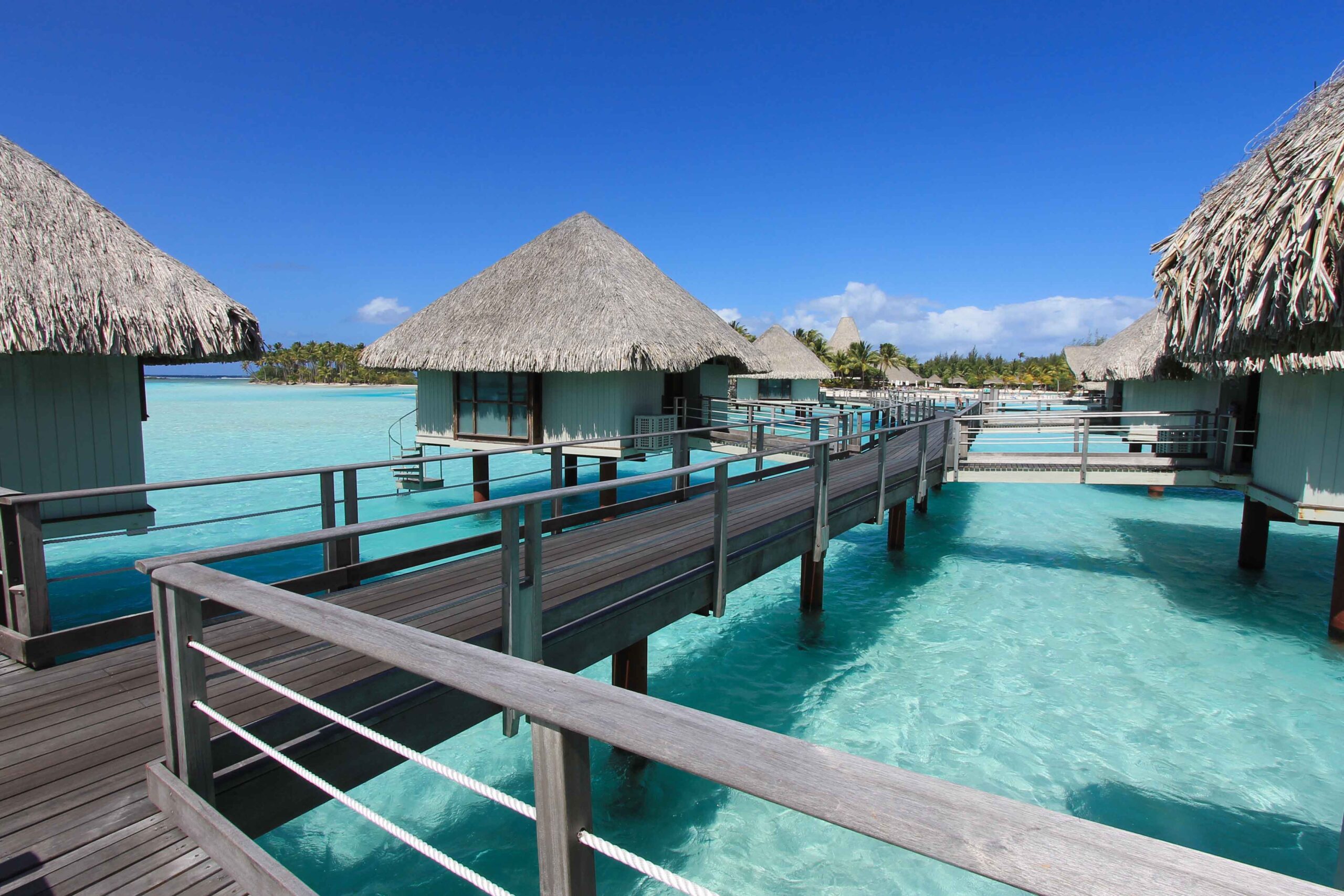 Overwater bungalows at the Westin Bora Bora