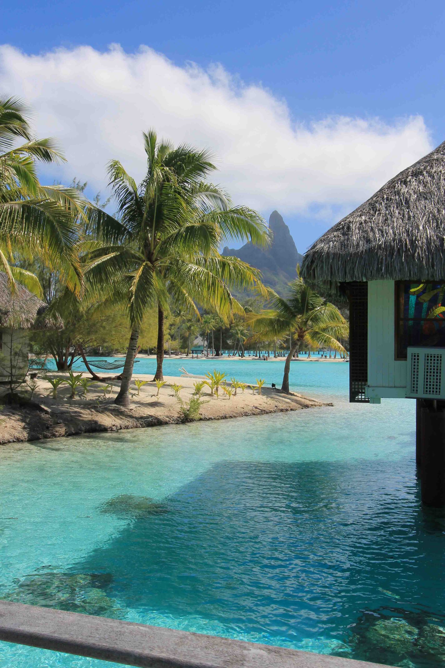 Views of the inner lagoon from the turtle center at Westin Bora Bora