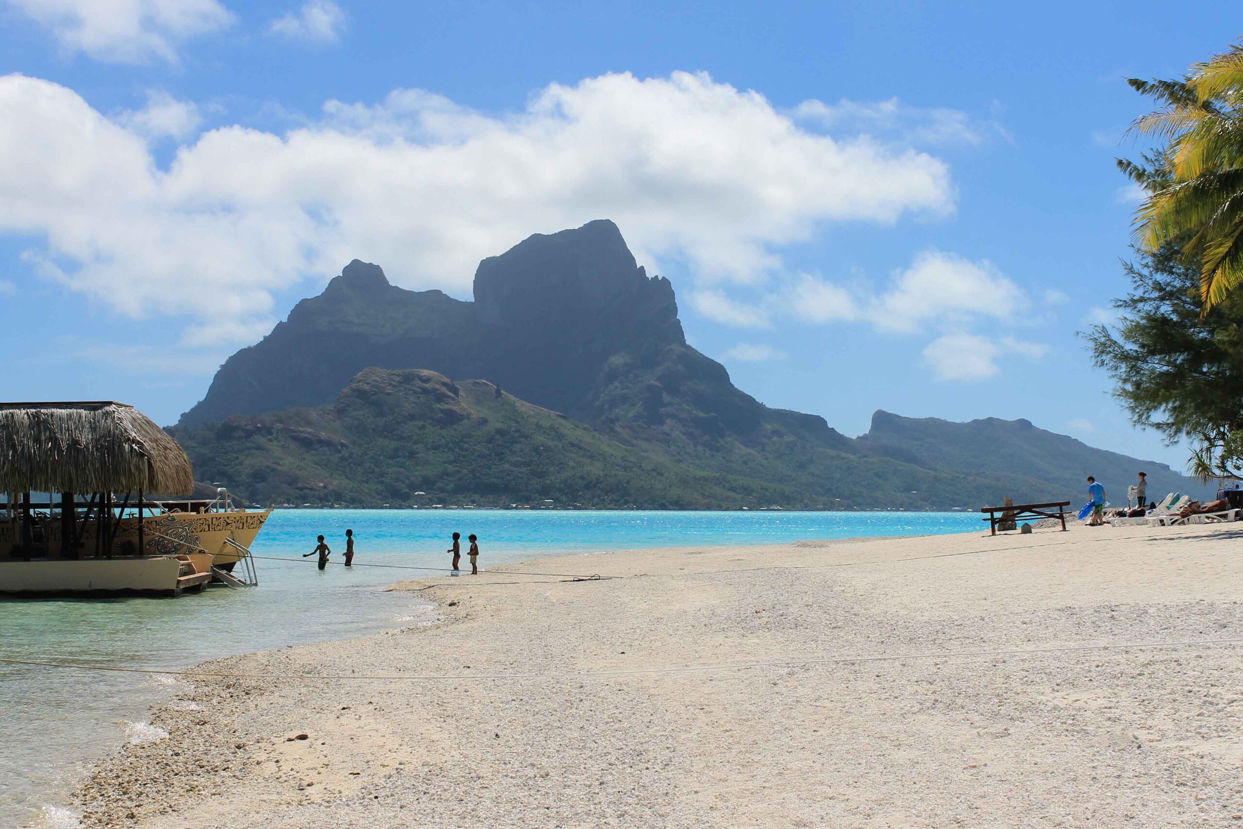 Views of Bora Bora from the motu