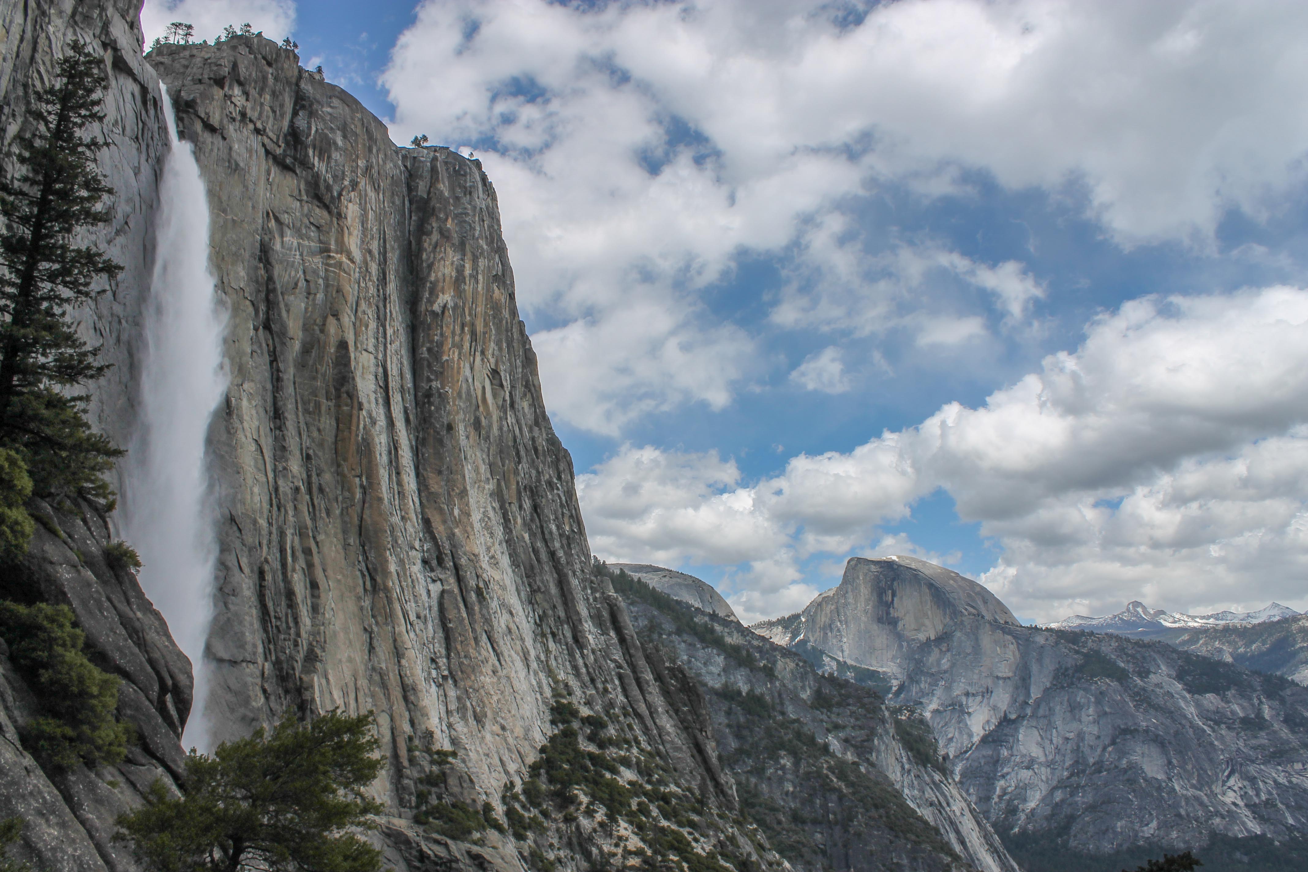 Upper Yosemite Falls and Half Dome, Yosemite National Park, California