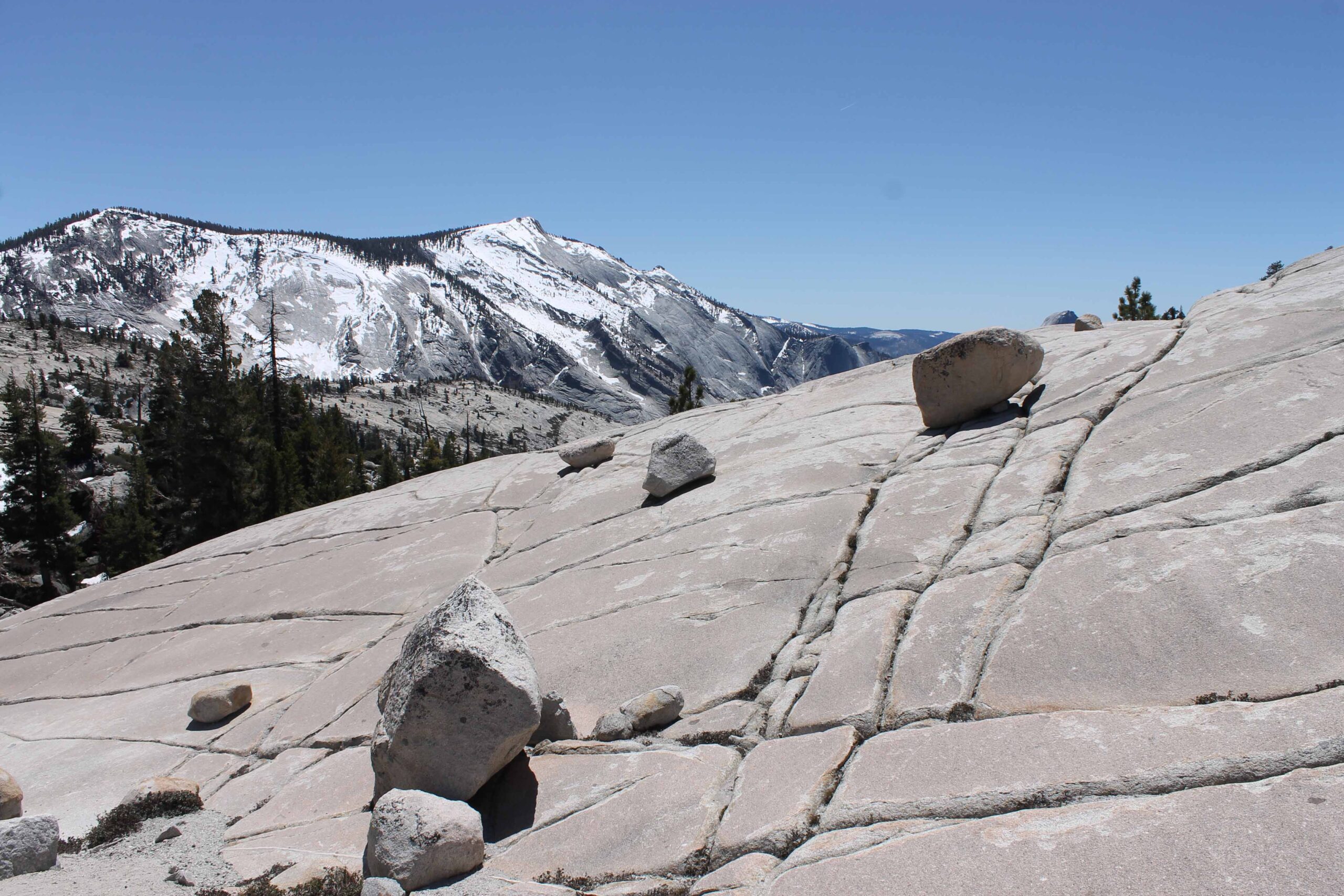 Glacial erratics at Olmstead Point on the Tioga Road in Yosemite National Park