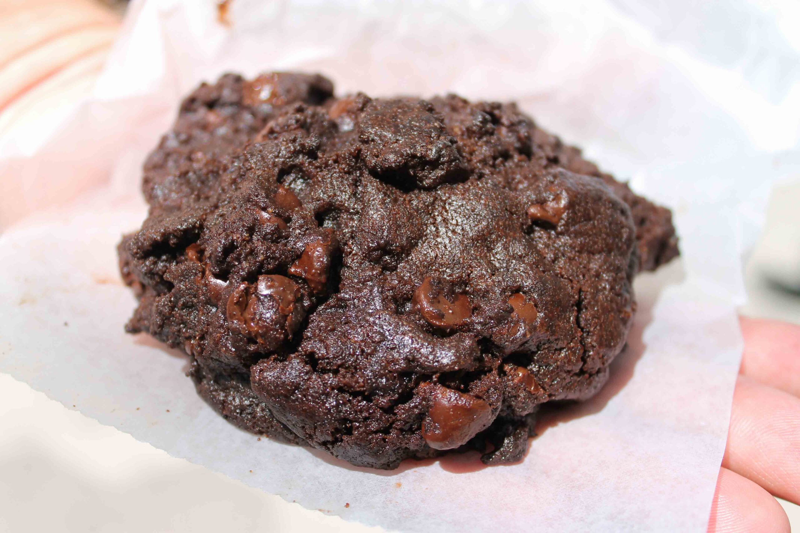 Double chocolate chip cookie from Levain Bakery, on my list of best desserts in NYC