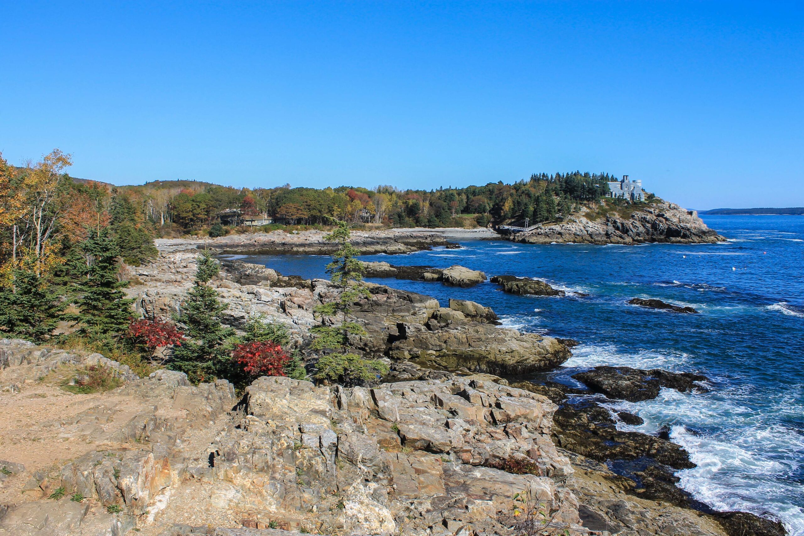 Coastline views from the Park Loop Road in Acadia National Park