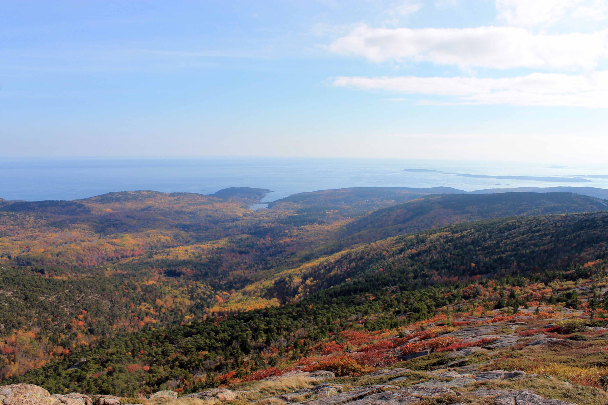 Fall color seen from the North Ridge Trail up Cadillac Mountain in Acadia National Park