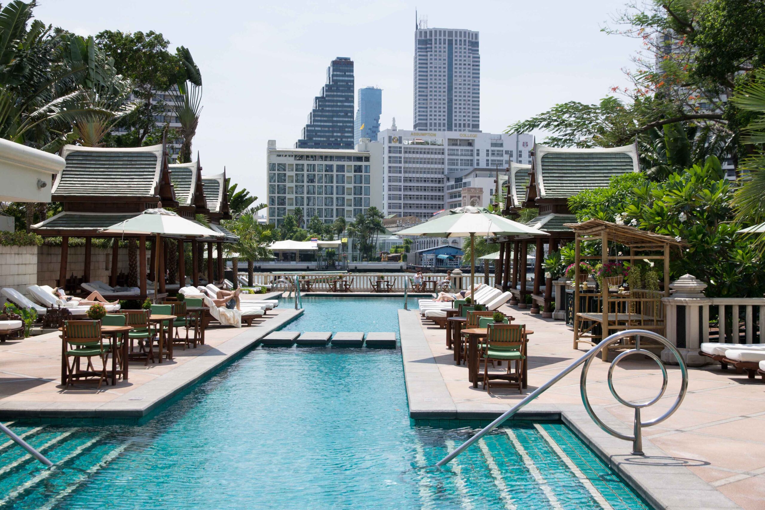 The pool at the Peninsula Bangkok