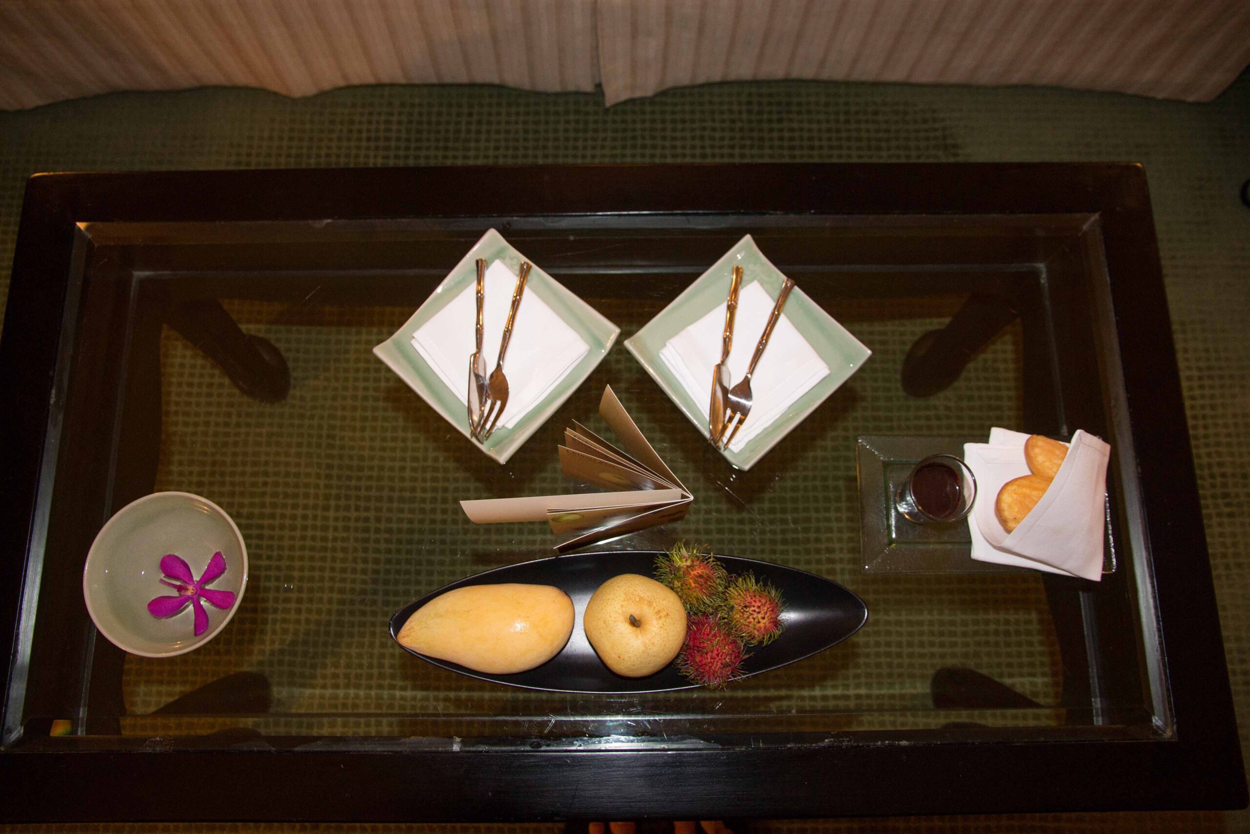 Welcome treats at the Peninsula Bangok