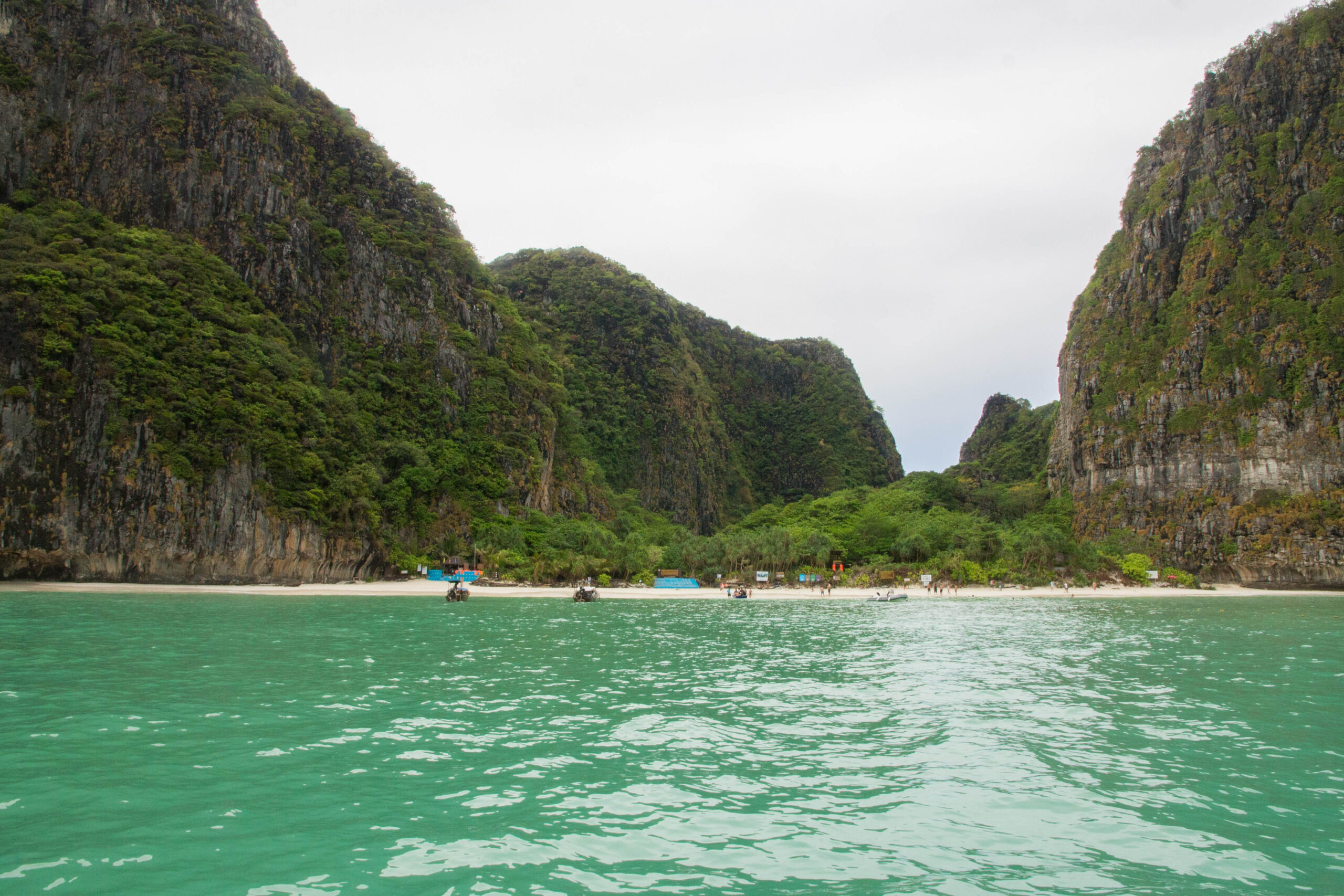 Deserted Maya Bay, which you can see if you stay overnight on Koh Phi Phi Don and arrive early