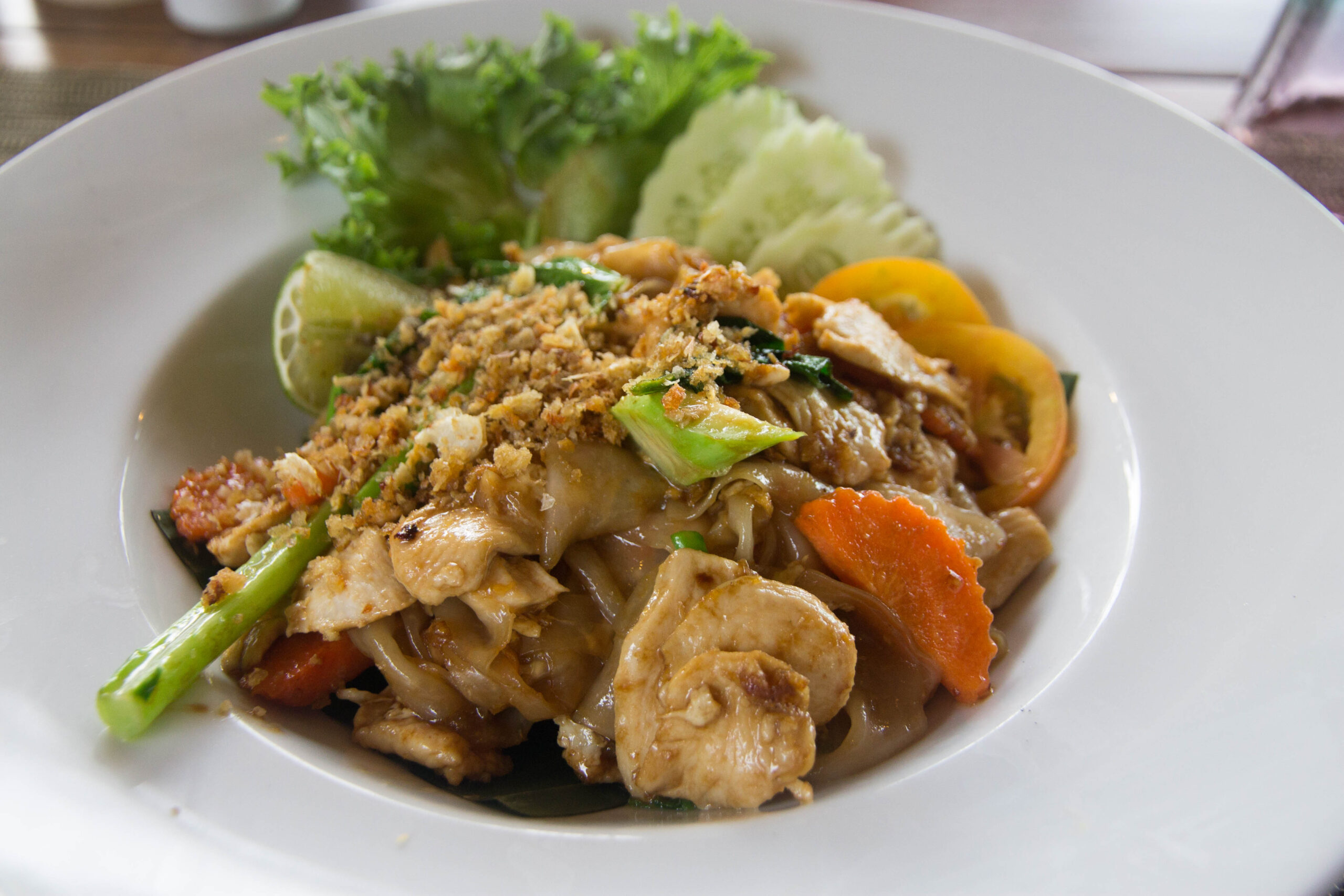 Chicken pad see ew at Ruan Thai restaurant at SAii Phi Phi Island Village