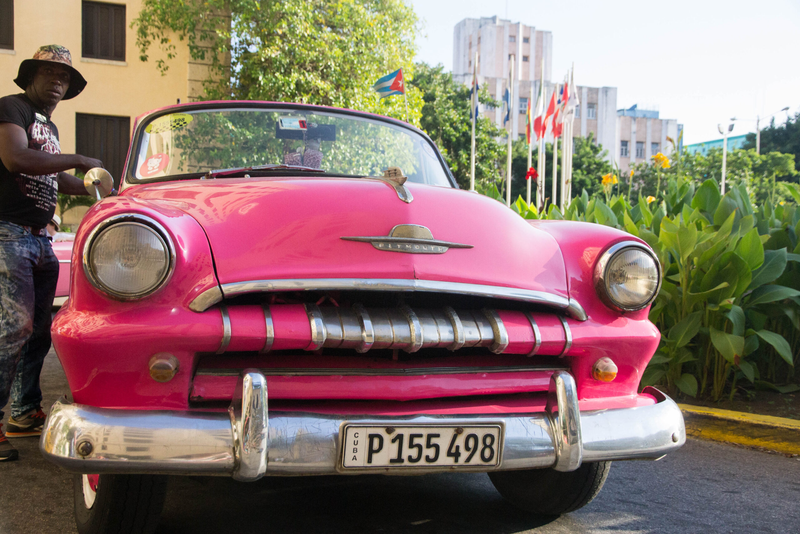 A classic car at the Hotel Nacional