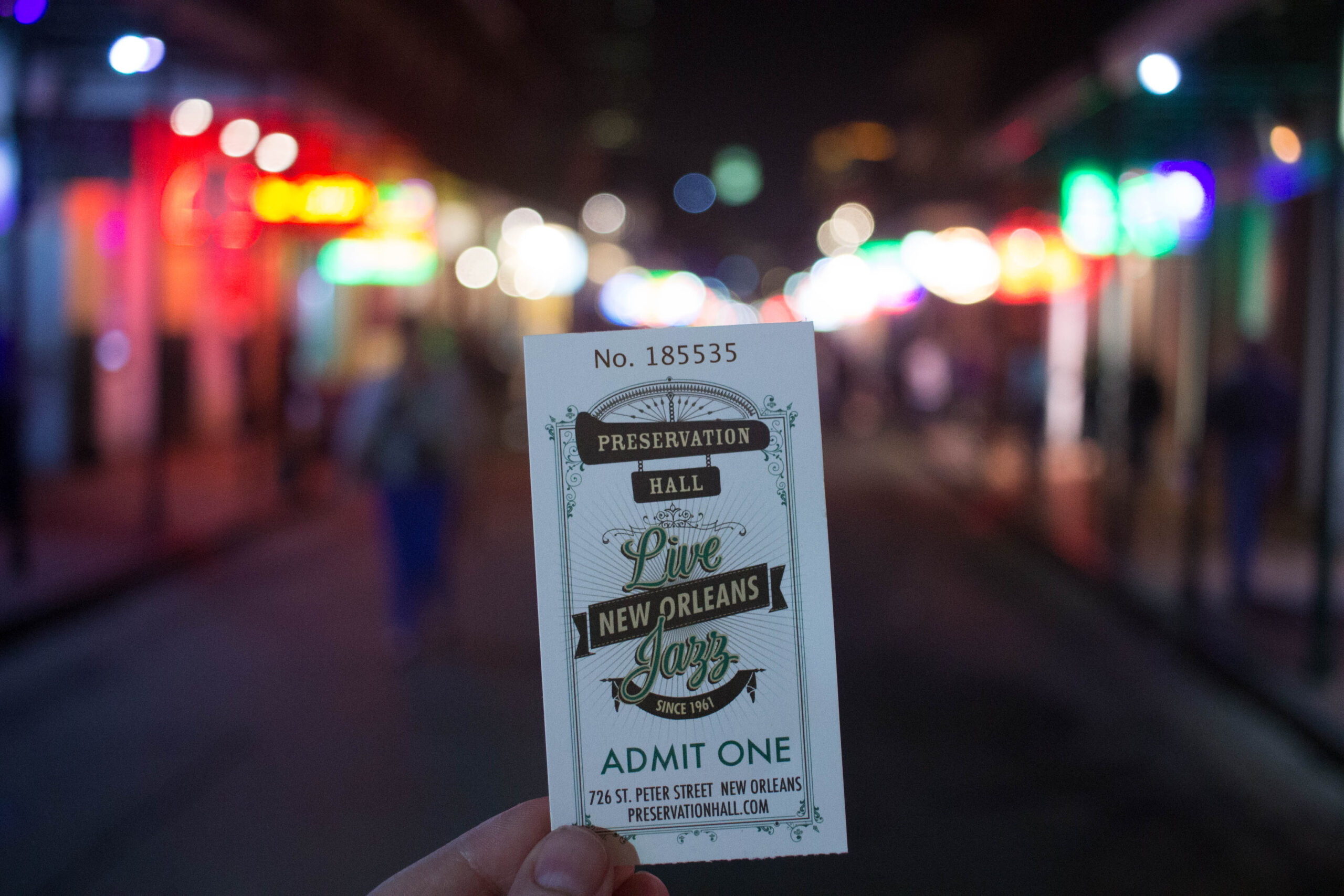 Preservation Hall ticket