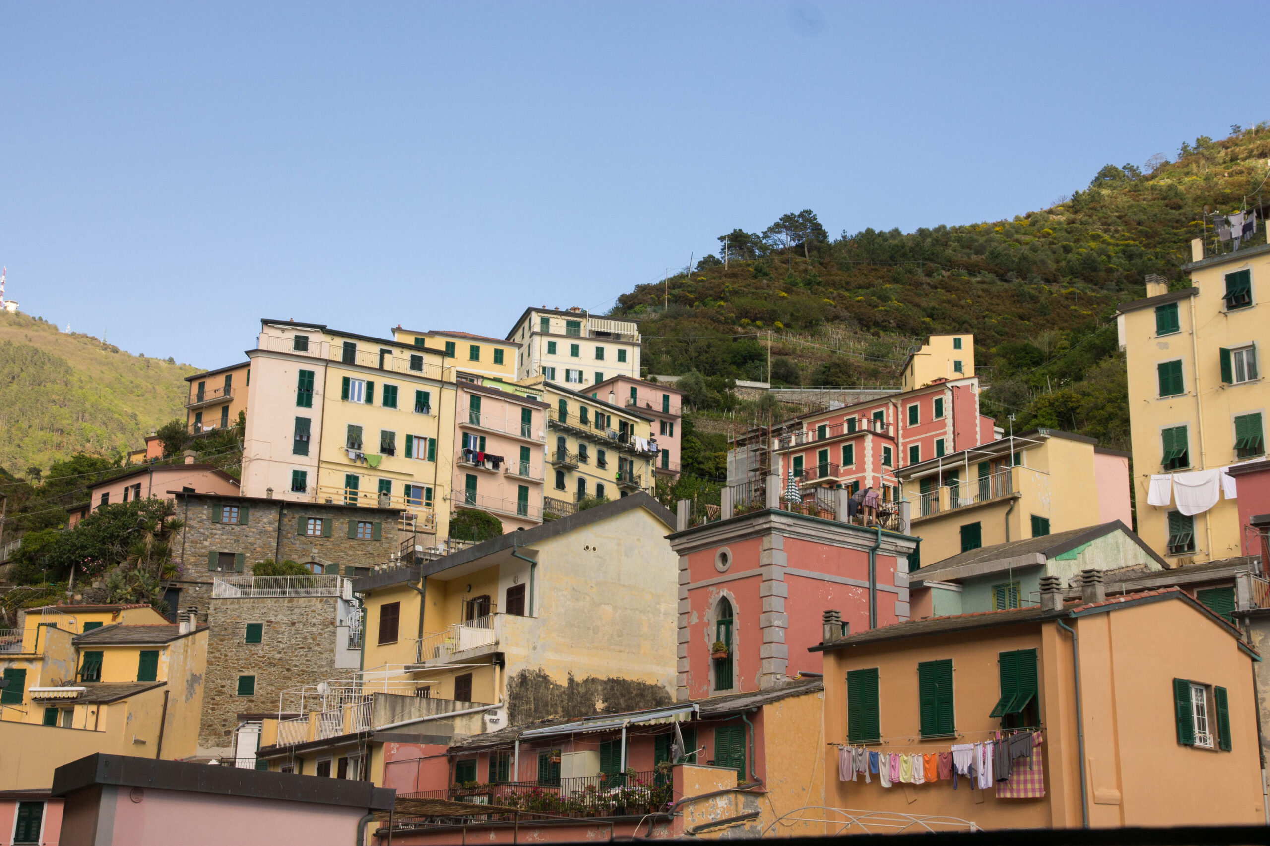 Brightly colored buildings in Riomaggiore Cinque Terre