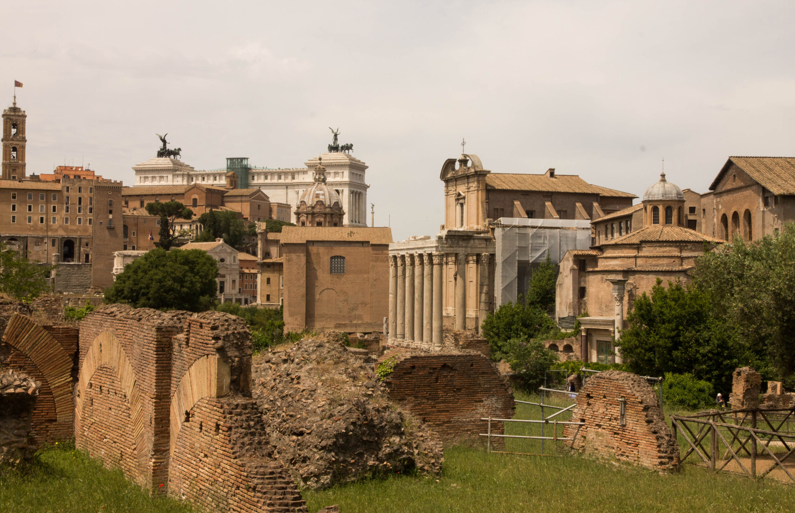View of Roman Forum with Rome in the distance