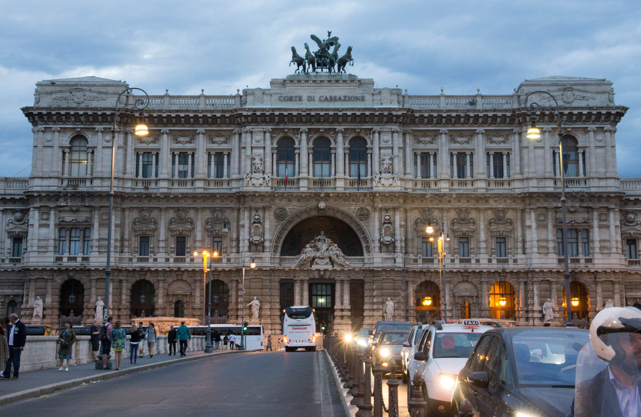 Exterior of the Italian Supreme Court at night