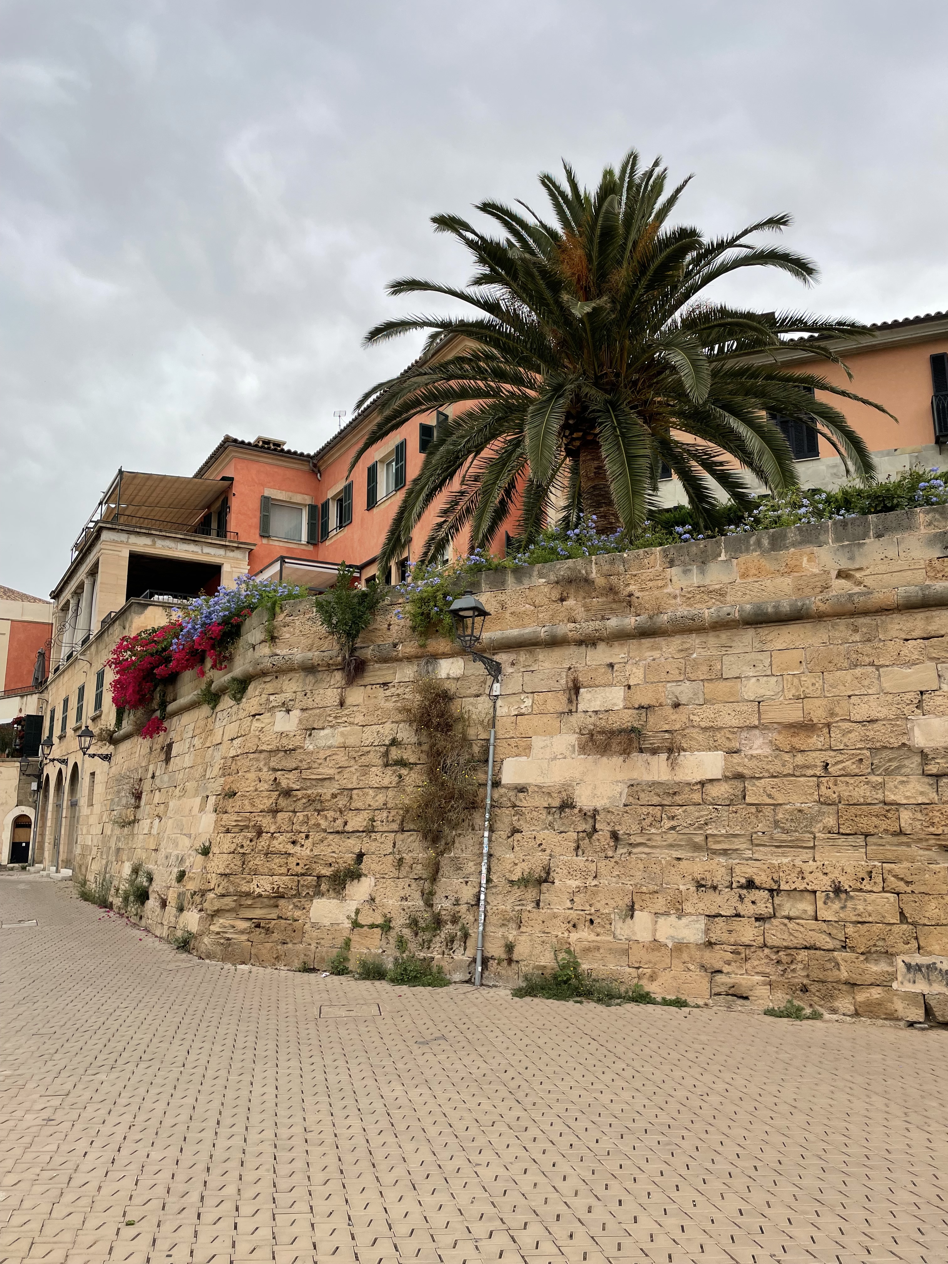 Walking the walls of the old city in Palma de Mallorca