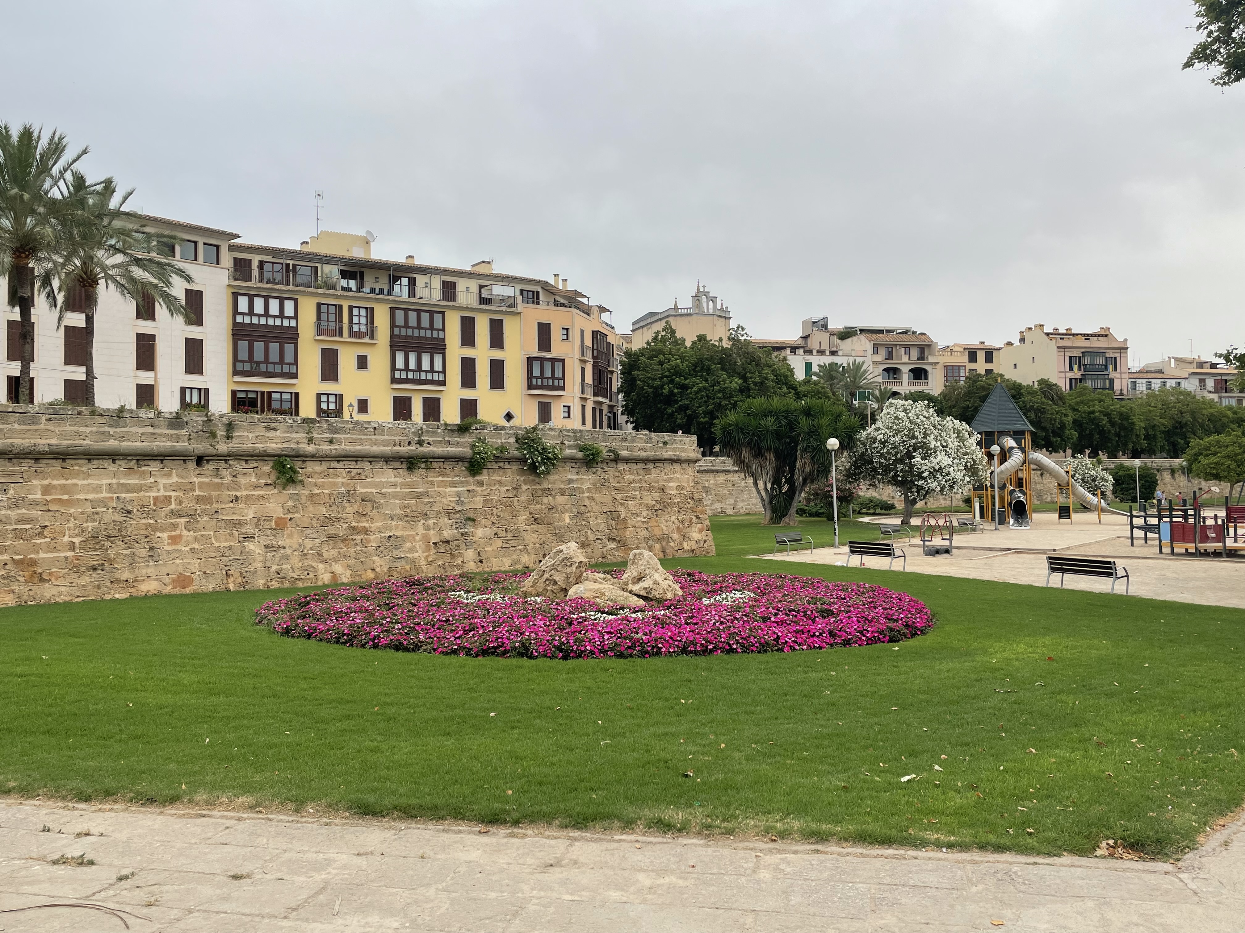 Playground along the old city in Palma