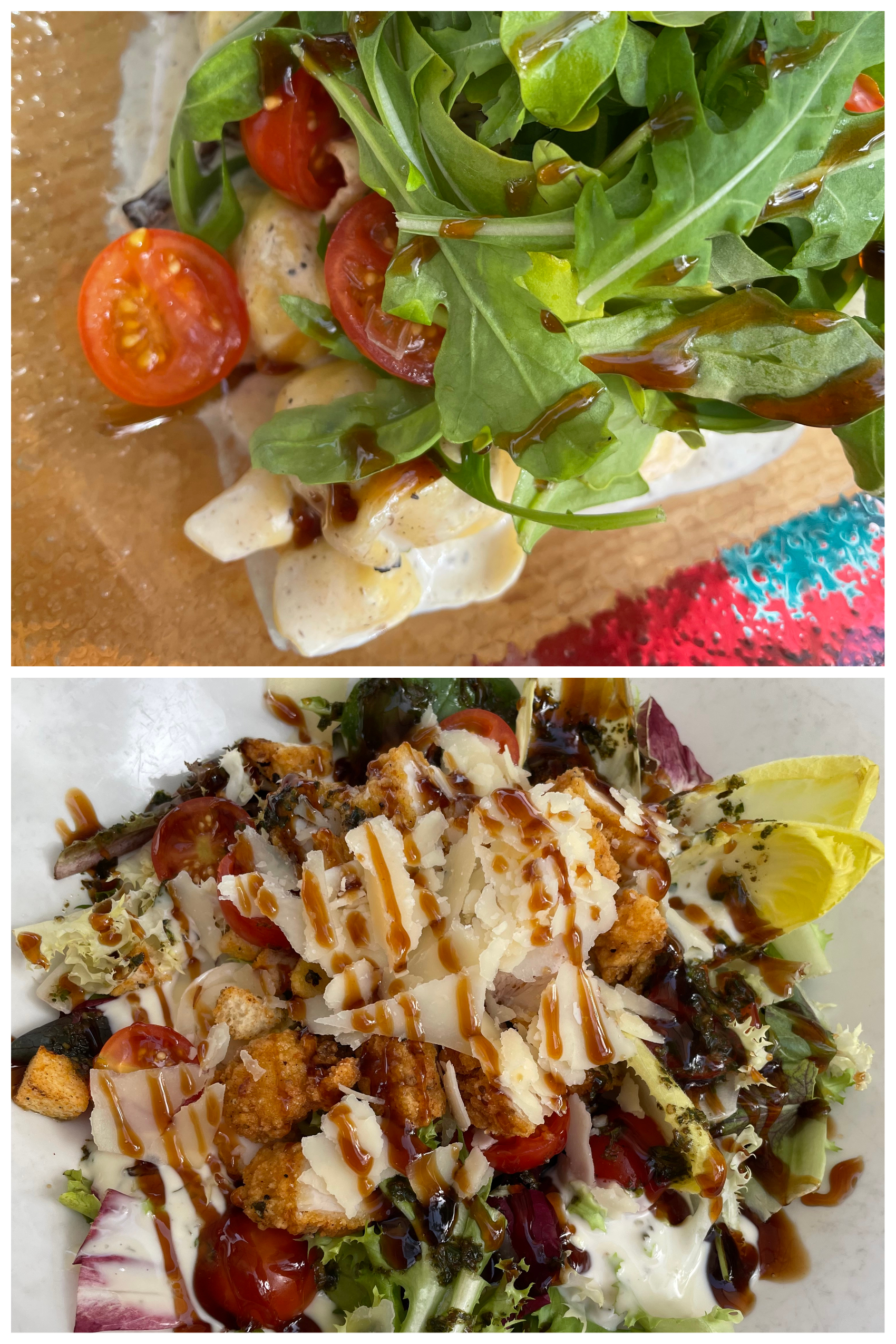 Salads at Restaurante Velomar in Puerto Pollensa Mallorca