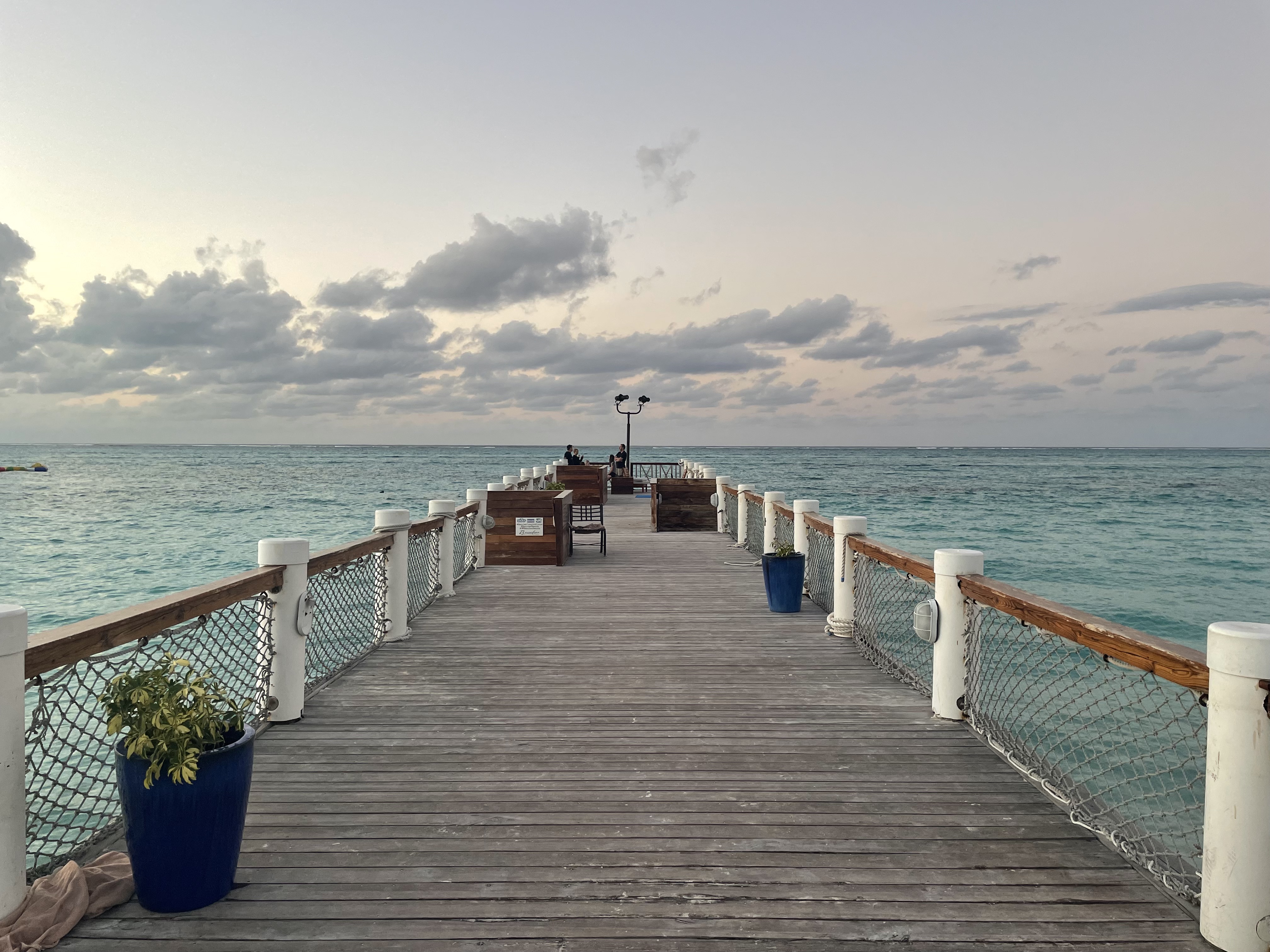 Sunset on the pier at Beaches Turks and Caicos