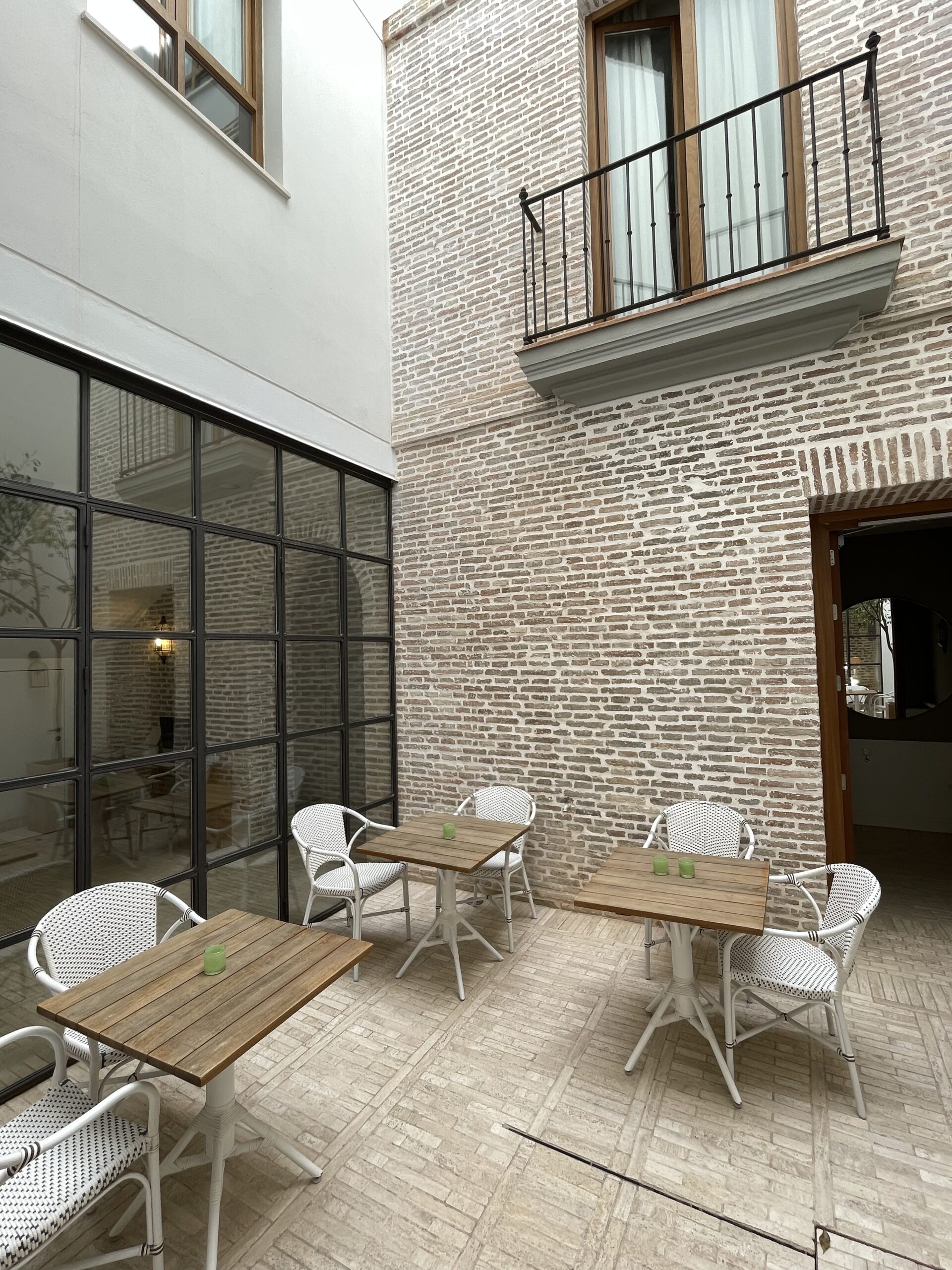 Courtyard at Hotel Amadeus Seville, where you can eat breakfast