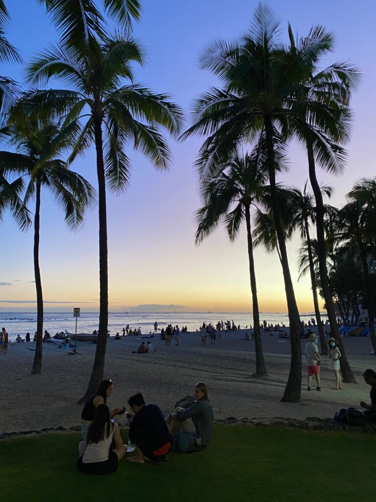 Honolulu at sunset