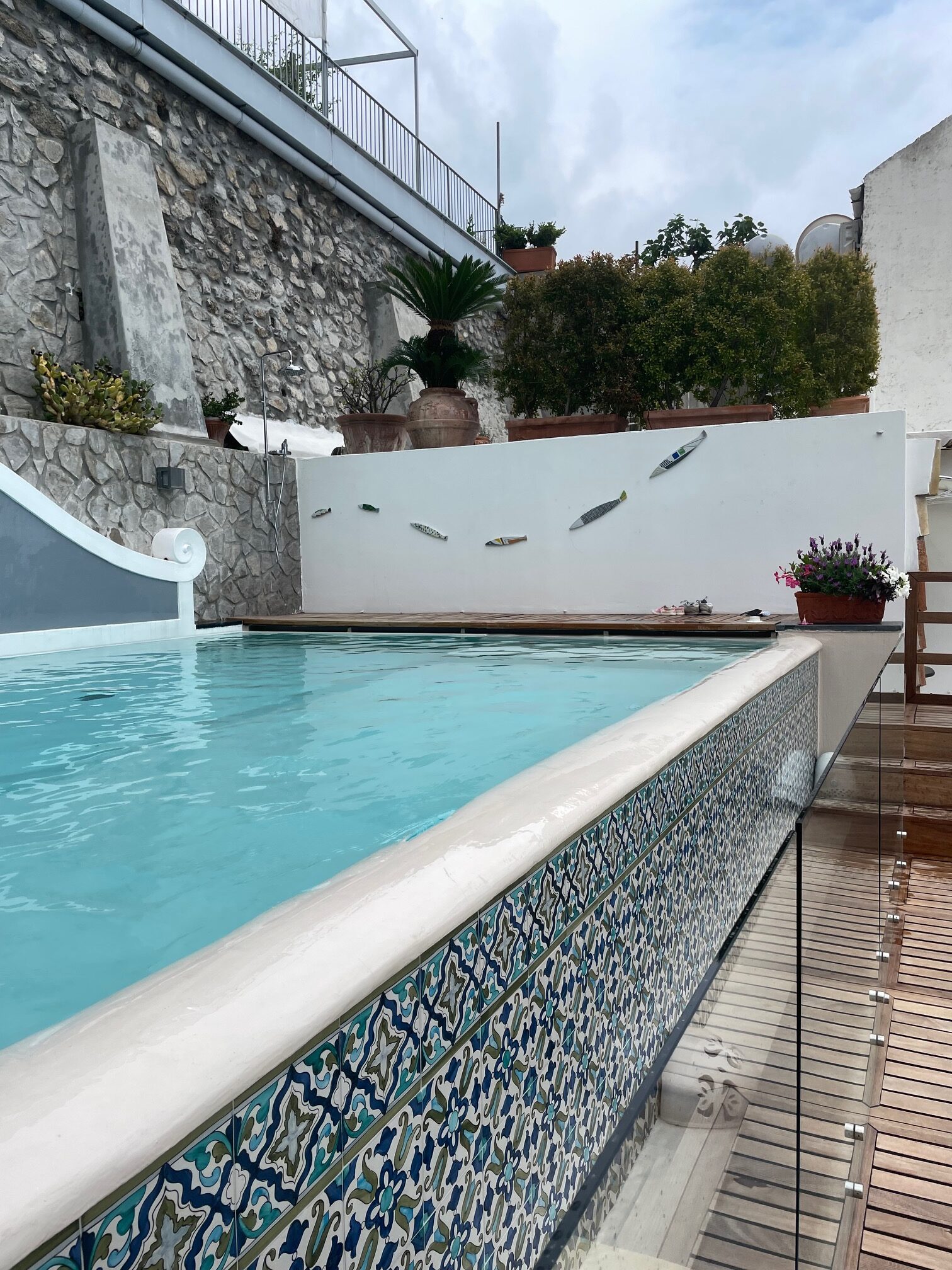 The rooftop pool at Hotel Punta Regina in Positano