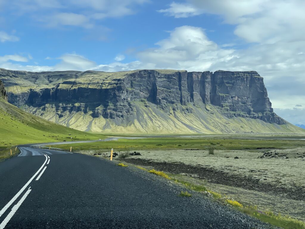 Driving from Vik to Jokulsarlon