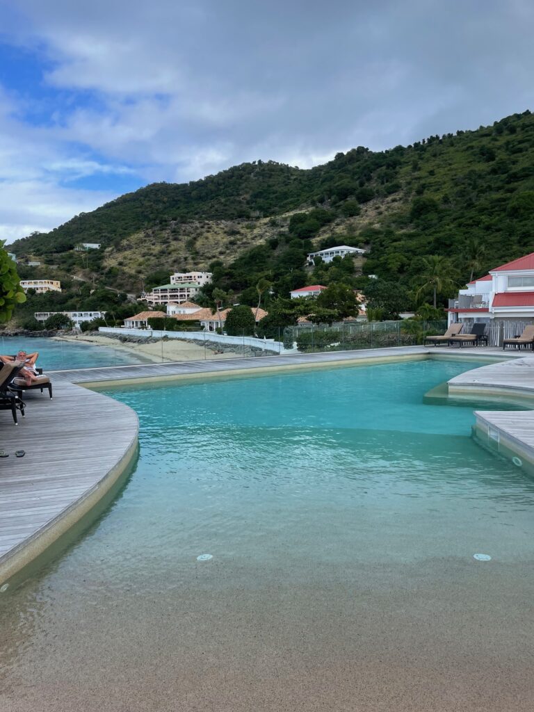 Rooftop pool at Grand Case Beach Club - good for kids with zero entry, but a bit chilly for adults
