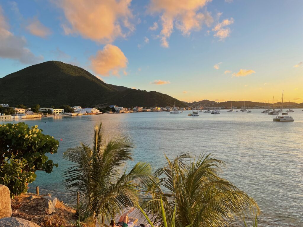 Sunset views from the Grand Case Beach Club guest reception