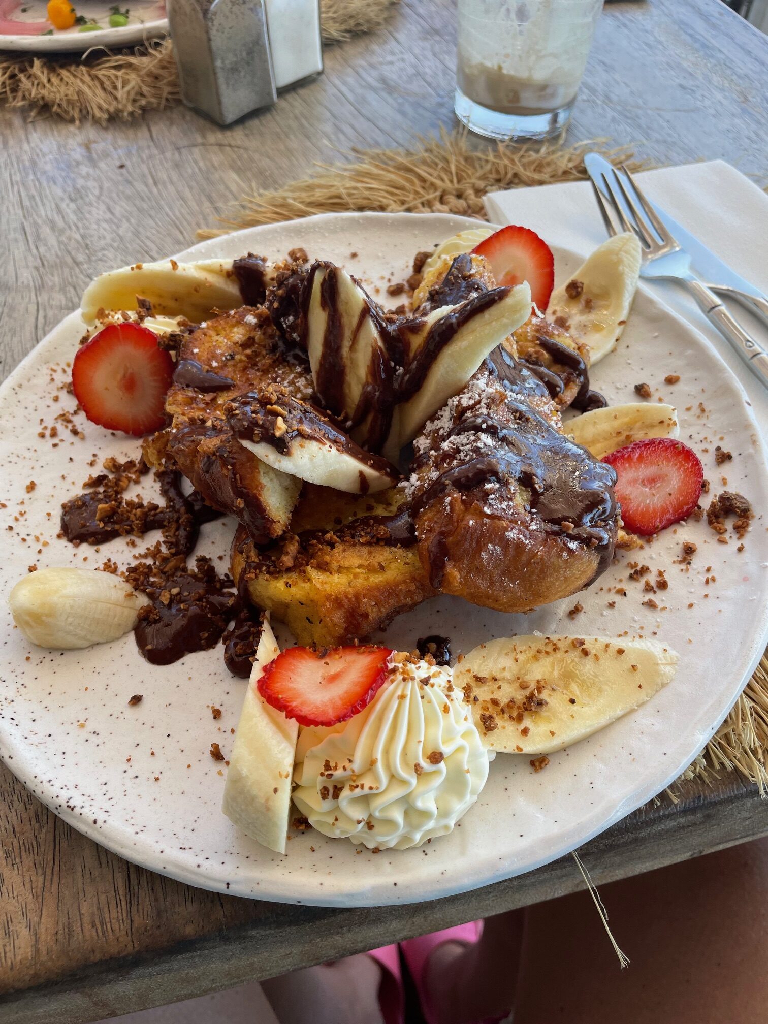 Nutella French toast at Rainbow Cafe, one of the best spots for brunch in St. Martin