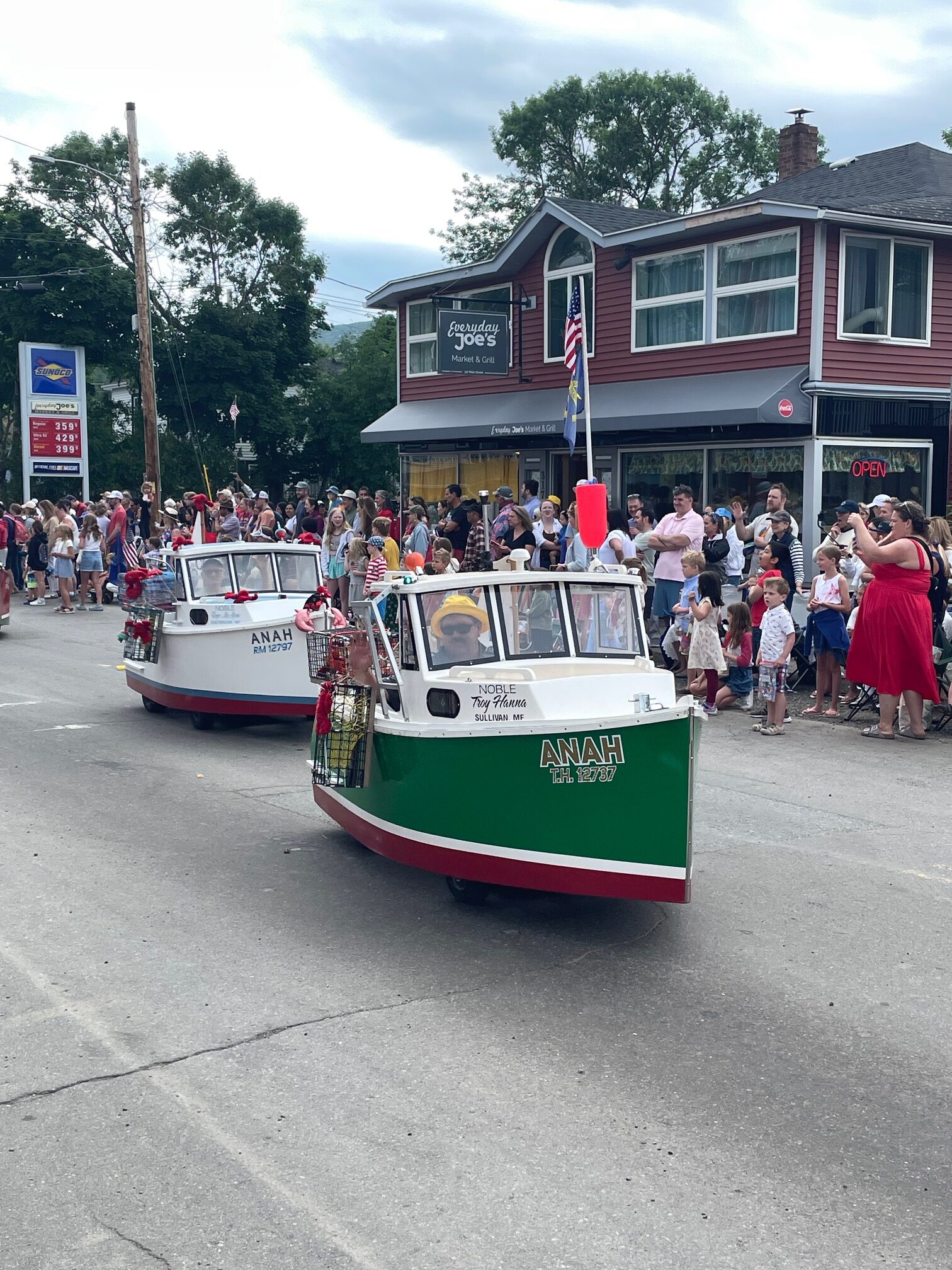 Lobster boats in the Bar Harbor Maine Fourth of July parade