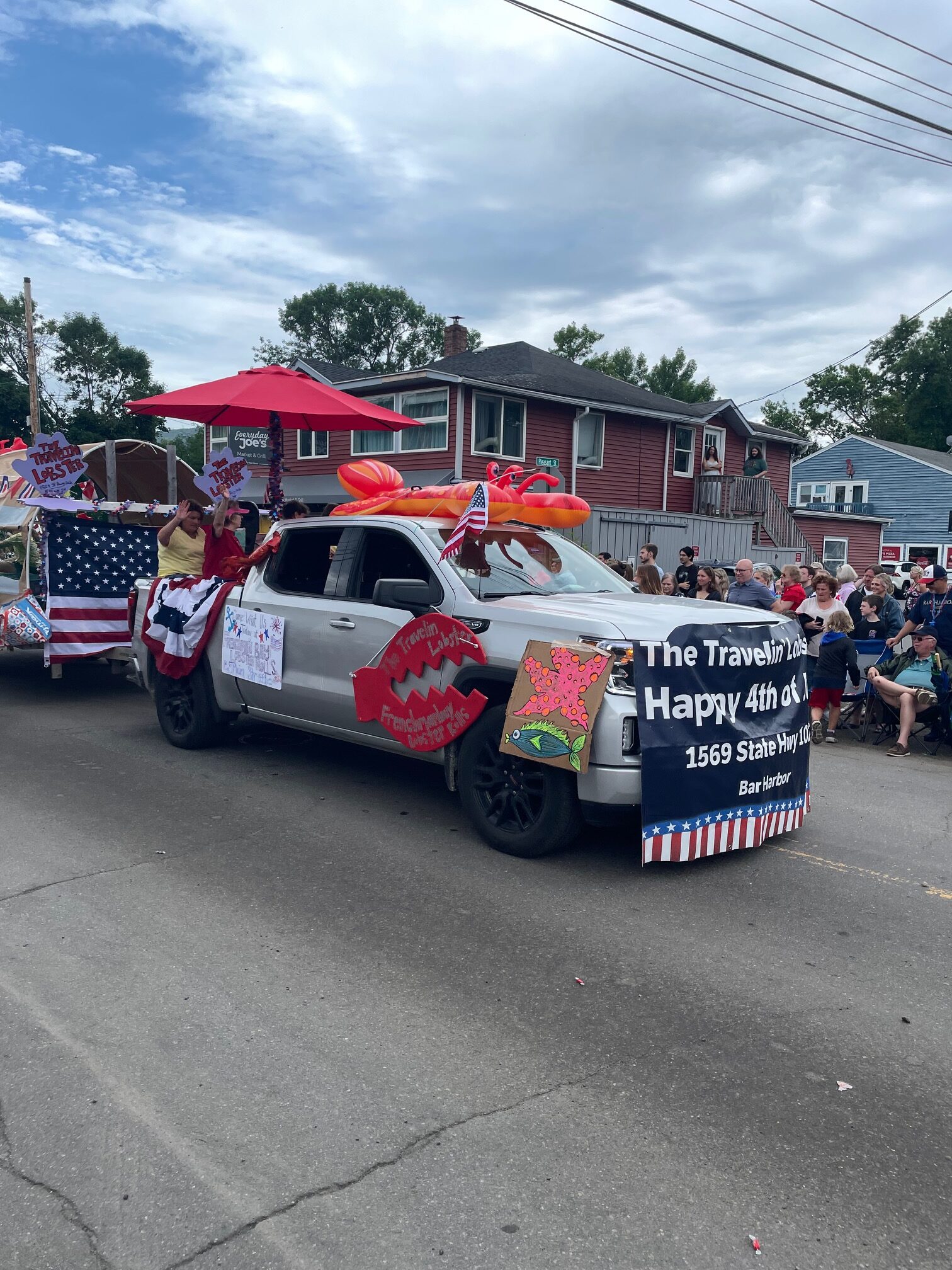 Lobster float in the Bar Harbor Maine 4th of July parade